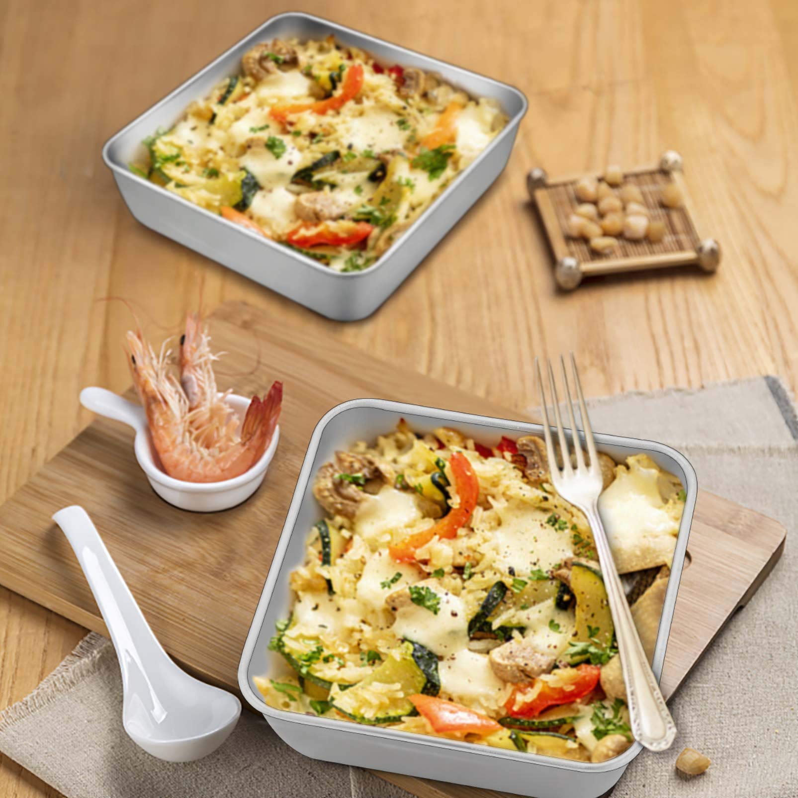 homikit-bakeware-kuchenform-edelstahl-eckig-2er-set image 6