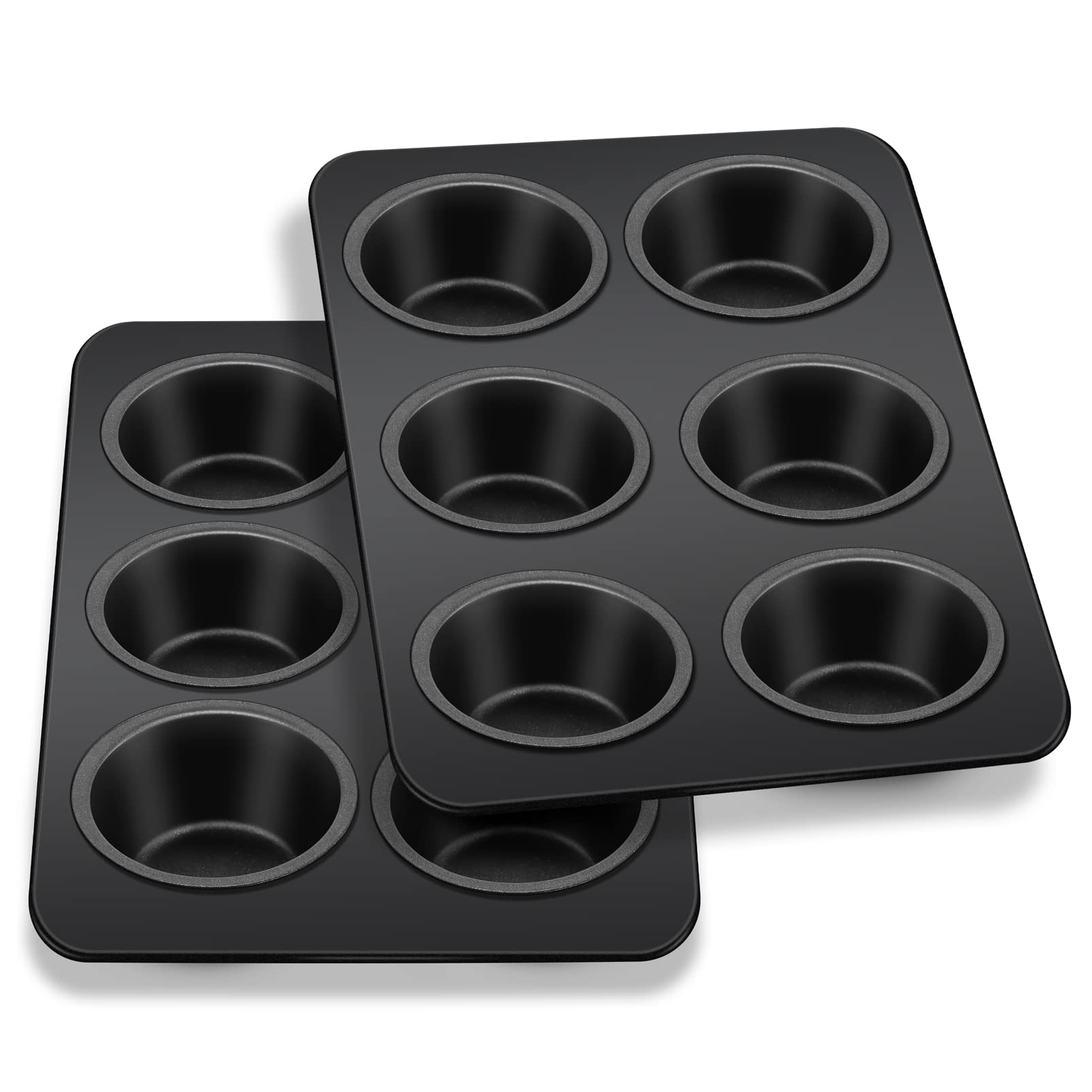 homikit-bakeware-muffinform-6er-edelstahl-schwarz-2er-pack image 1