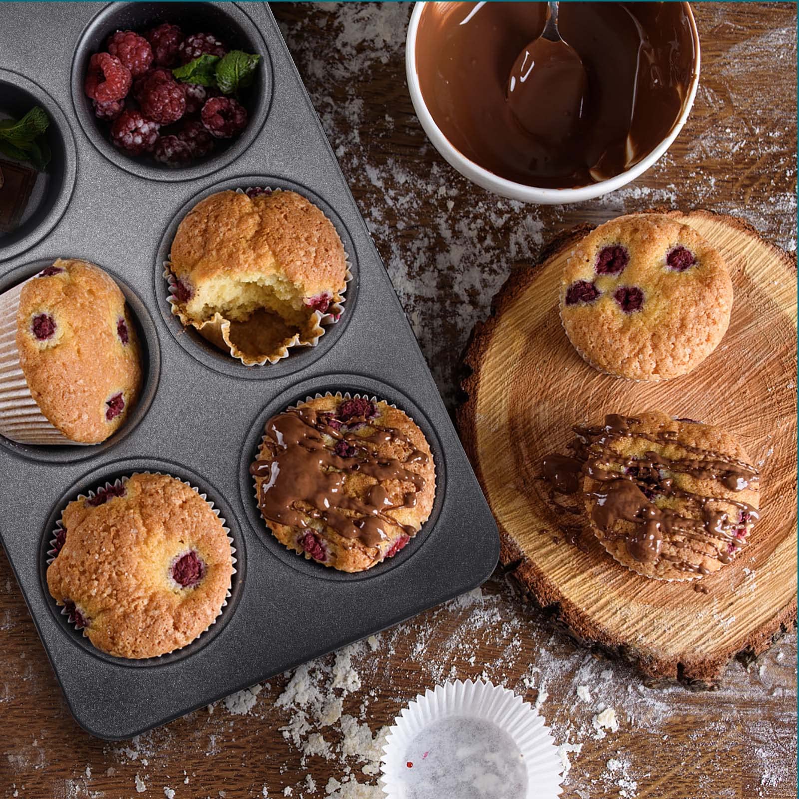 homikit-bakeware-muffinform-6er-4er-pack-edelstahl-antihaft image 4