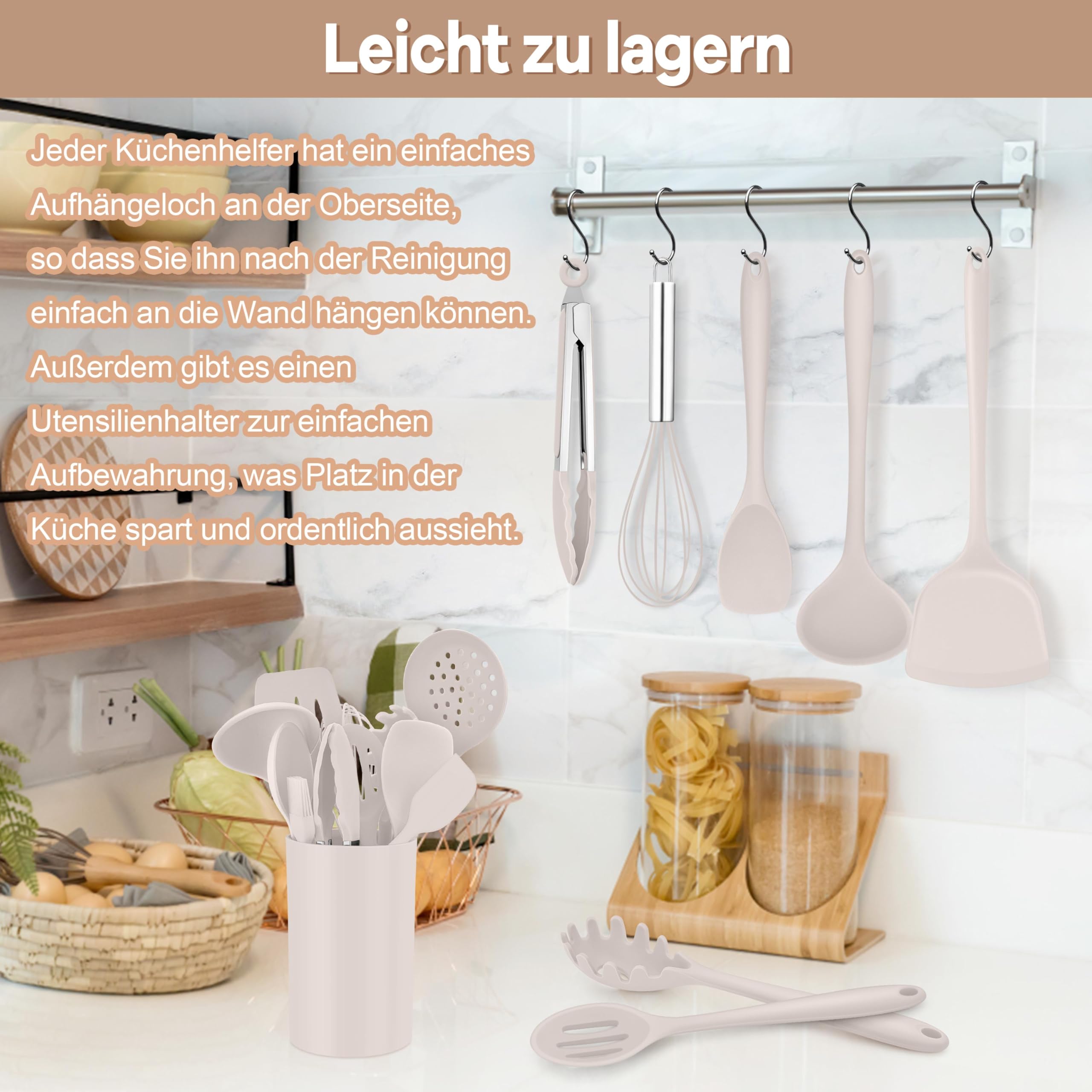 homikit-kitchen-gadgets-k-chenhelfer-set-16-tlg-khaki-silikon image 4