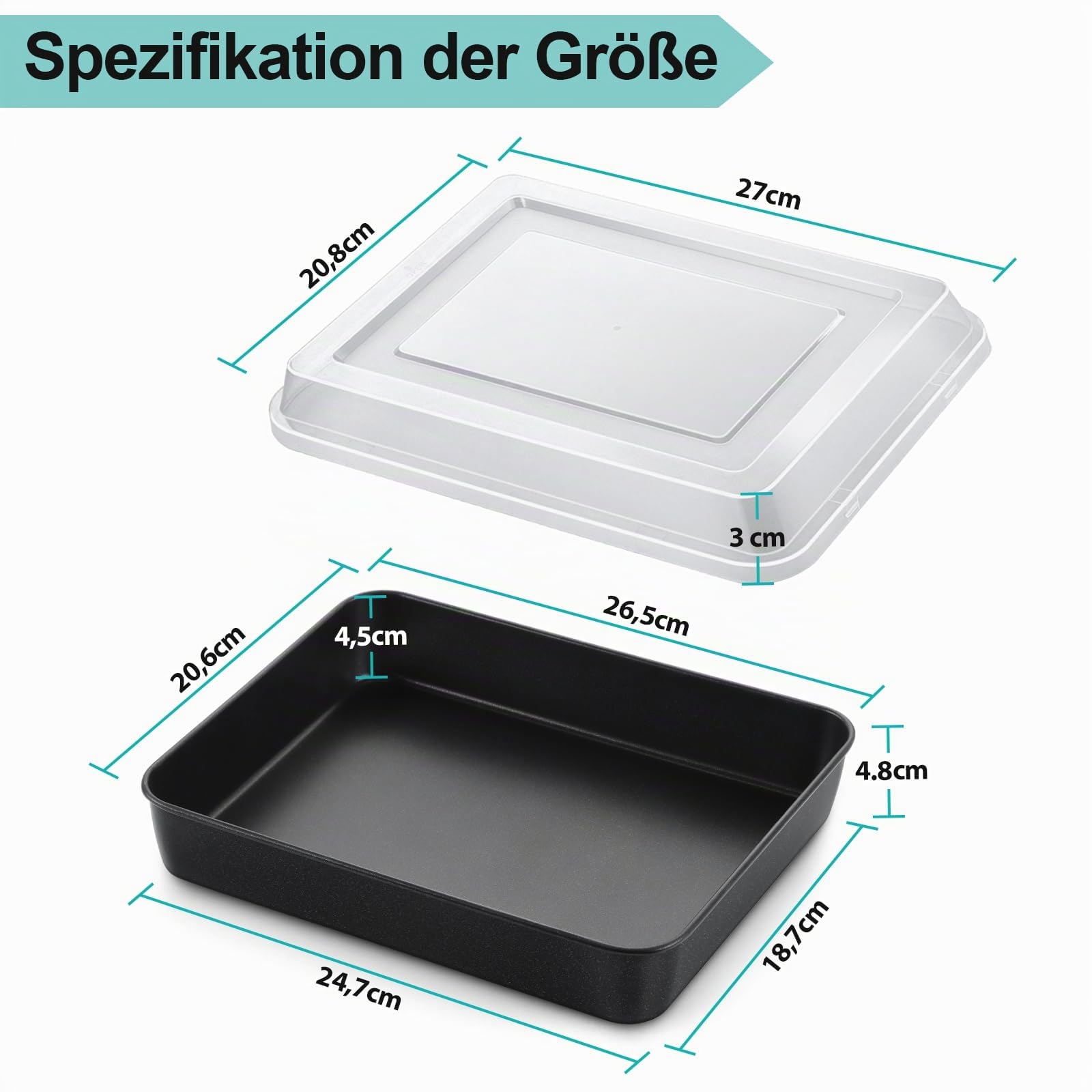 homikit-bakeware-backblech-mit-deckel-26-5-cm-antihaft image 2