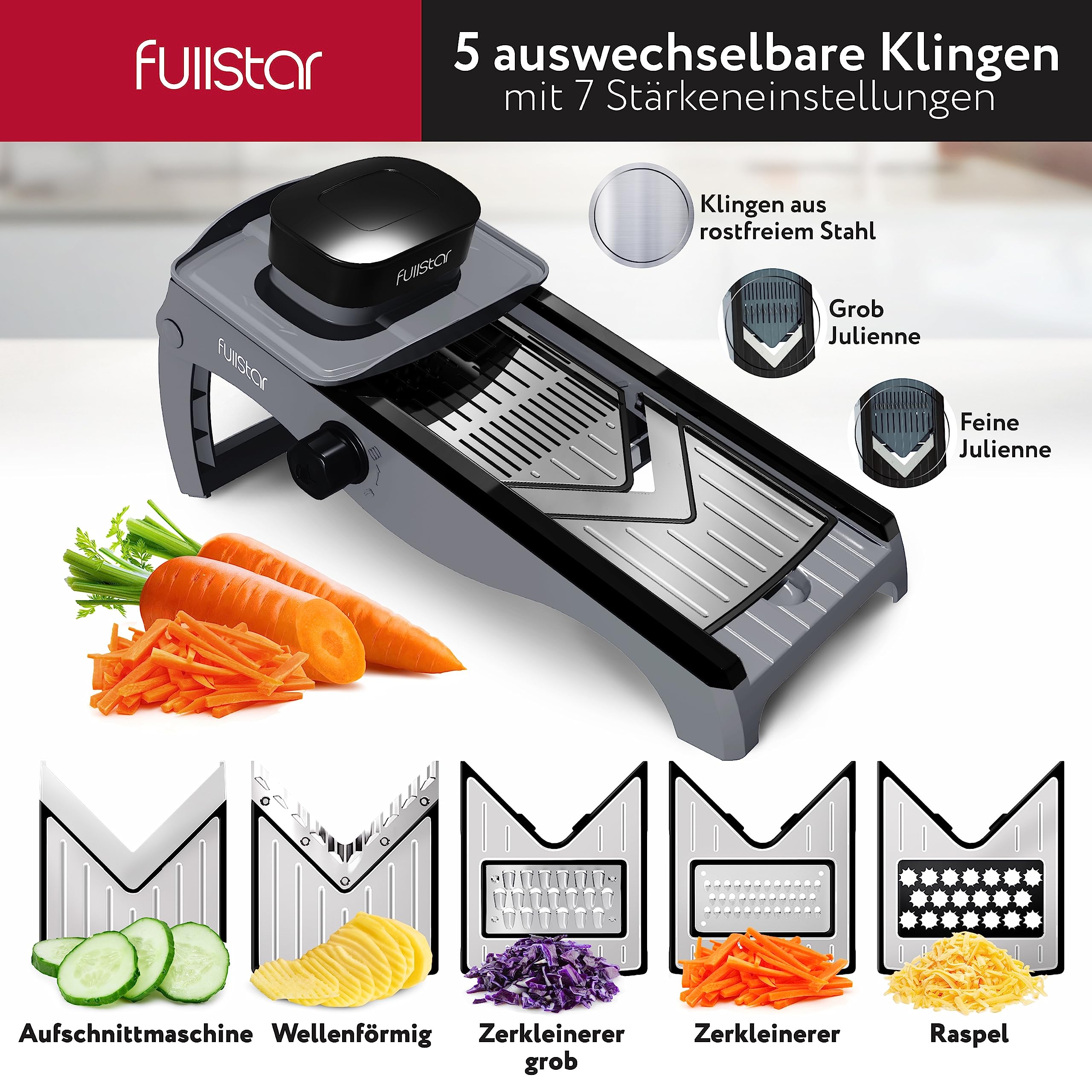 fullstar-pro-mandoline-gem-sehobel-7-in-1-edelstahl-verstellbar image 3