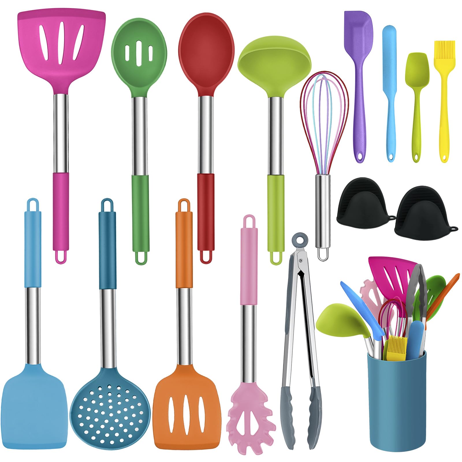 homikit-kitchen-gadgets-k-chenhelfer-set-17-teilig-bunt-silikon image 1