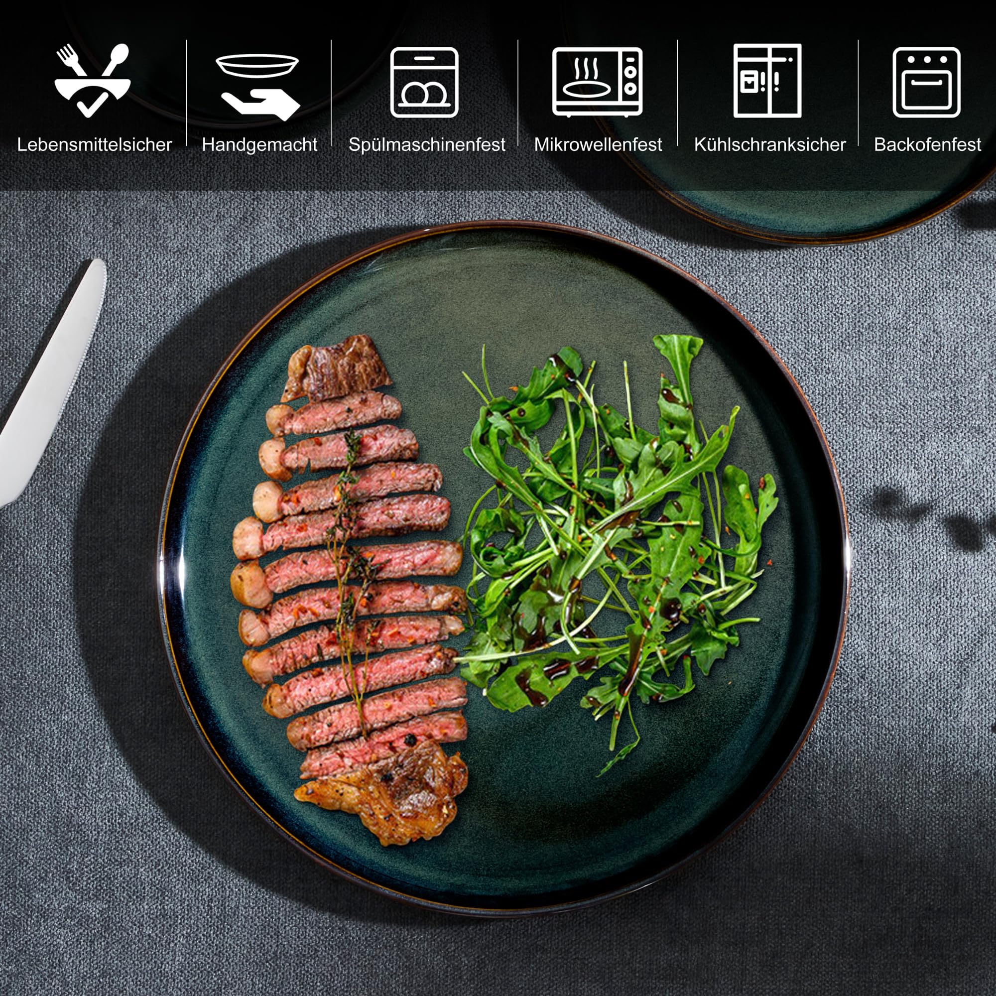 homikit-dinnerware-tellerset-26-5-cm-steinzeug-gr-n-6-teilig image 3