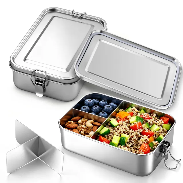 homikit-brotdose-edelstahl-2x1400ml-lunchbox-bento-box-f-cher image 1