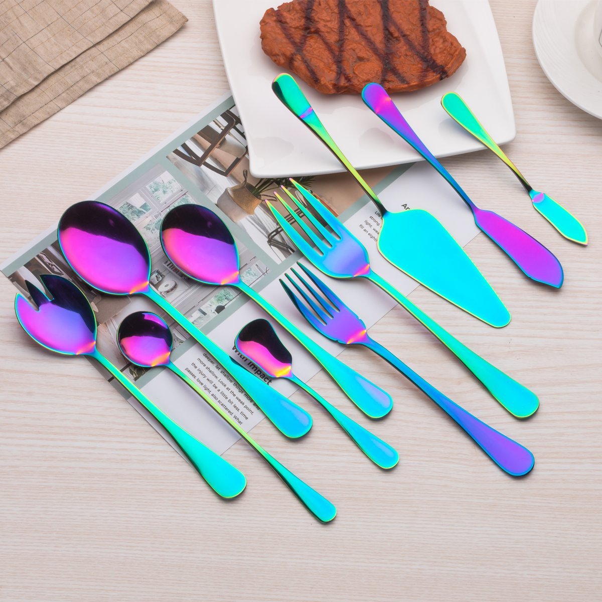 berglander-serving-set-vorlegebesteck-regenbogen-edelstahl-9-teilig image 2