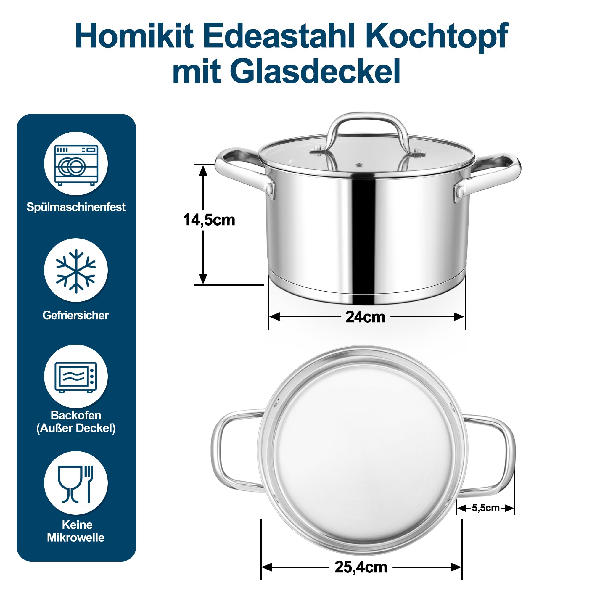 homikit-cookware-kochtopf-24-cm-topf-5-7-l-induktion-glasdeckel image 2