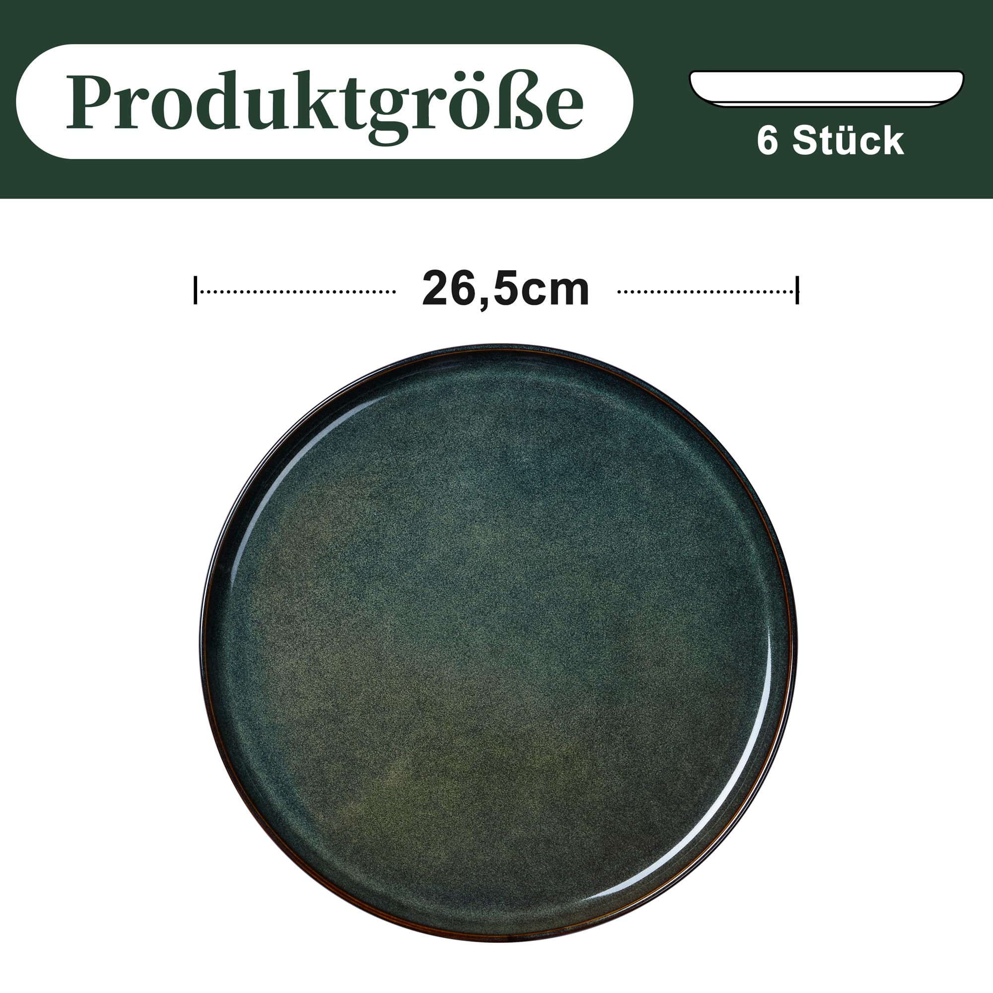 homikit-dinnerware-tellerset-26-5-cm-steinzeug-gr-n-6-teilig image 2