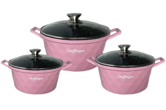 cheffinger-cookware-cf-diac03-kochtopf-pink-antihaft image 1