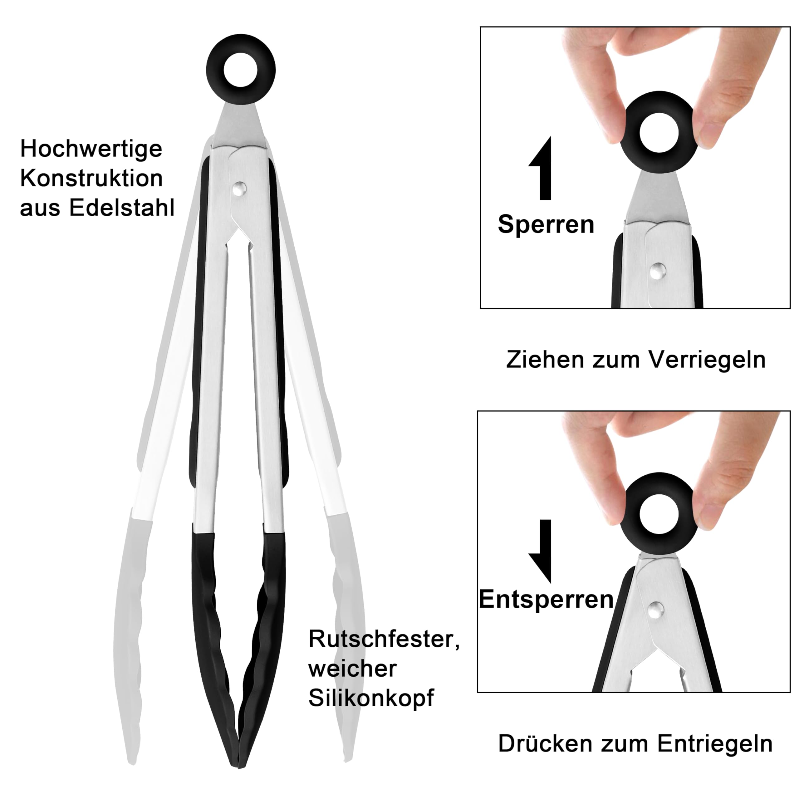 homikit-k-chenzange-edelstahl-grillzange-2er-set-schwarz-silikon image 3