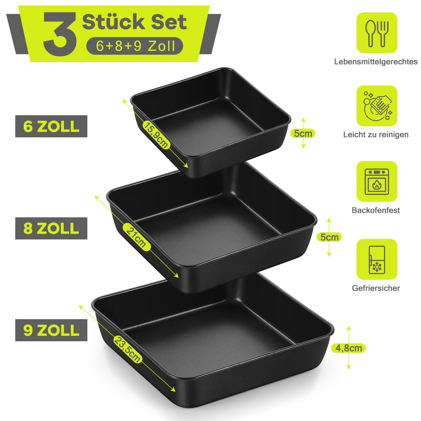 homikit-bakeware-auflaufform-3er-set-eckig-antihaftbeschichtet image 2