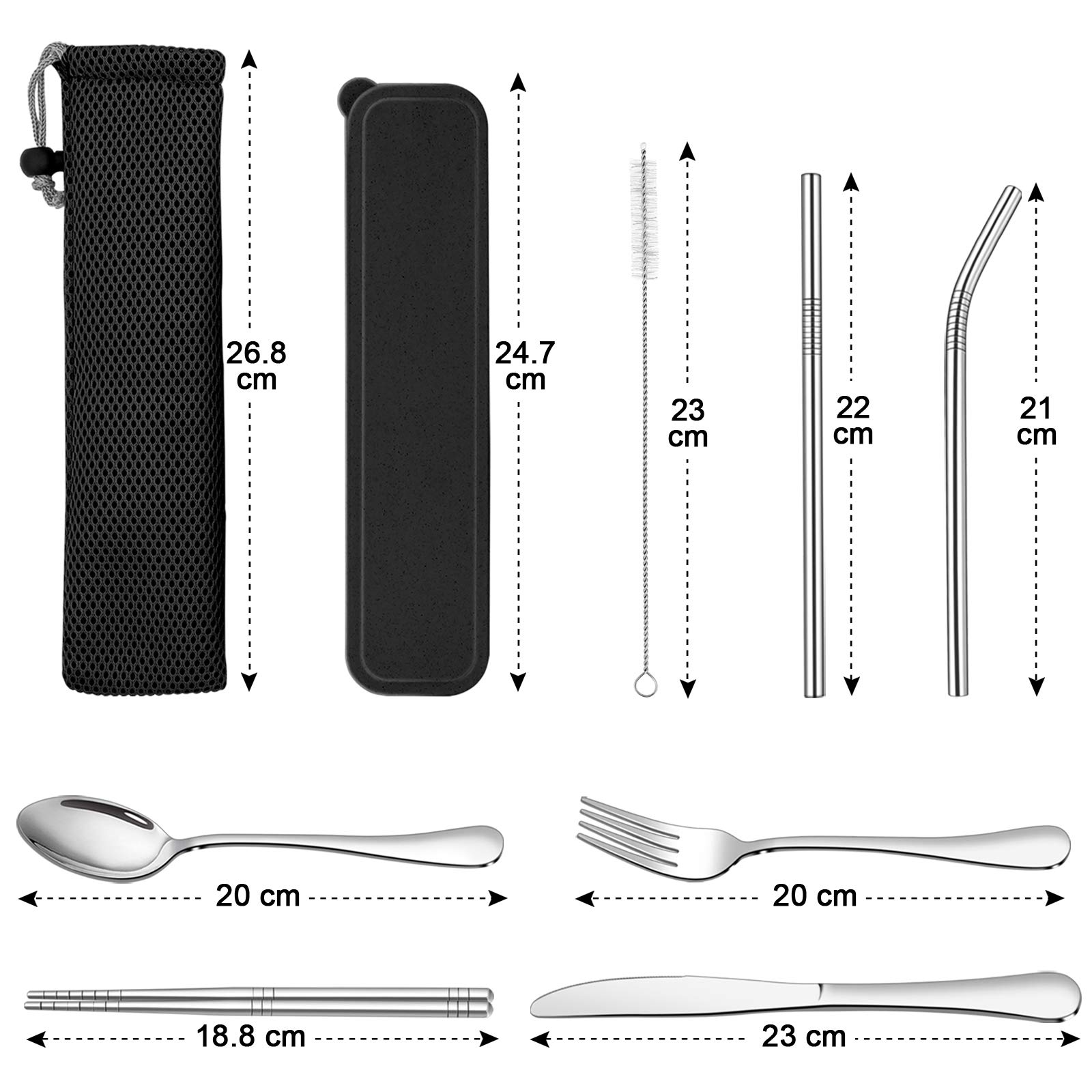 homikit-flatware-campingbesteck-edelstahl-9-teilig-silber image 3