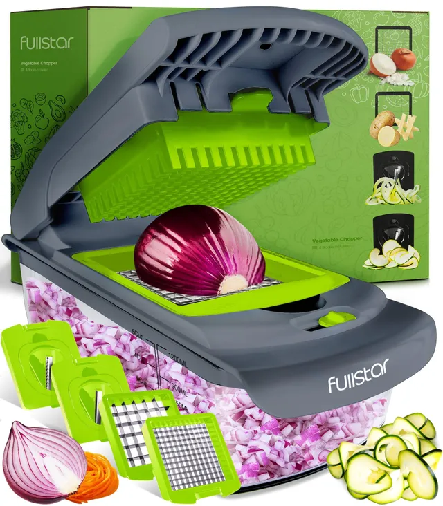 fullstar-pro-original-4-in-1-gem-seschneider-grau-gr-n-mit-beh-lter image 1