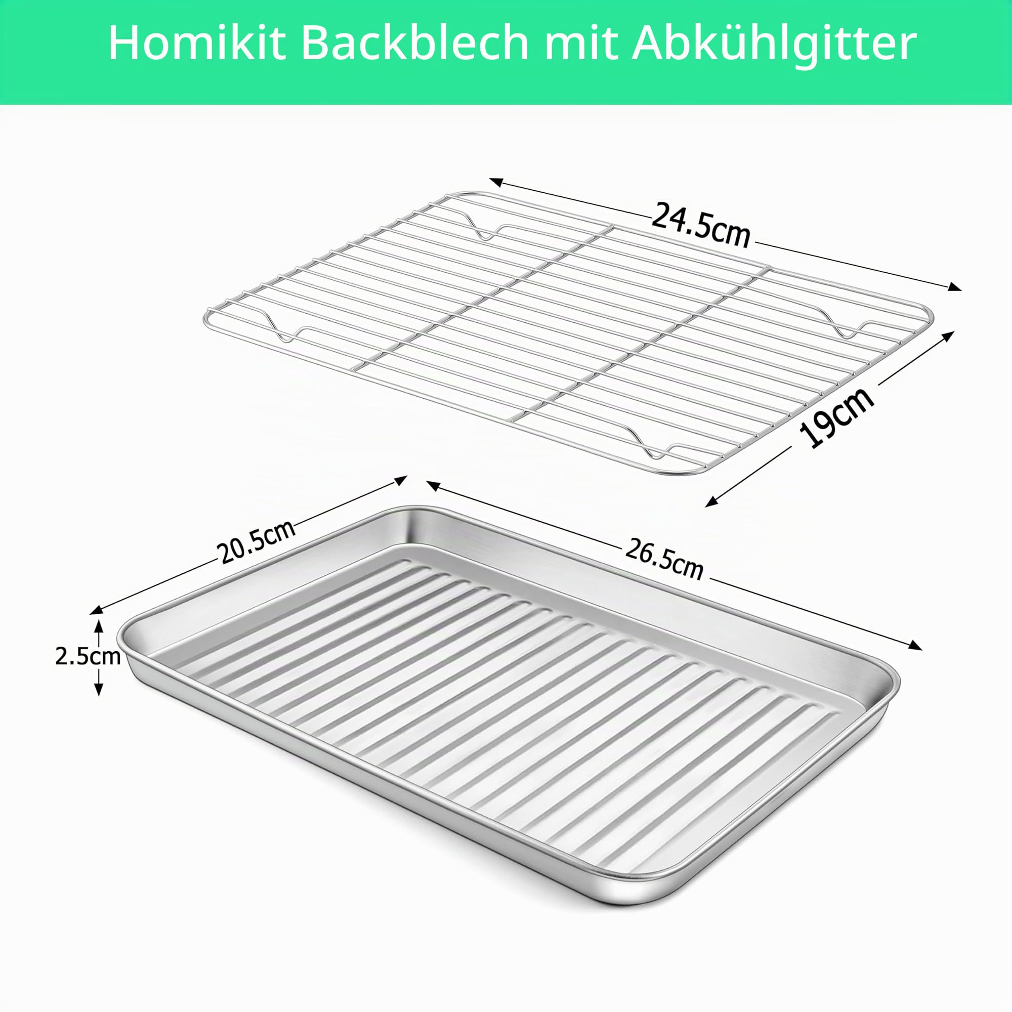 homikit-bakeware-backblech-mit-gitter-26cm-edelstahl image 2