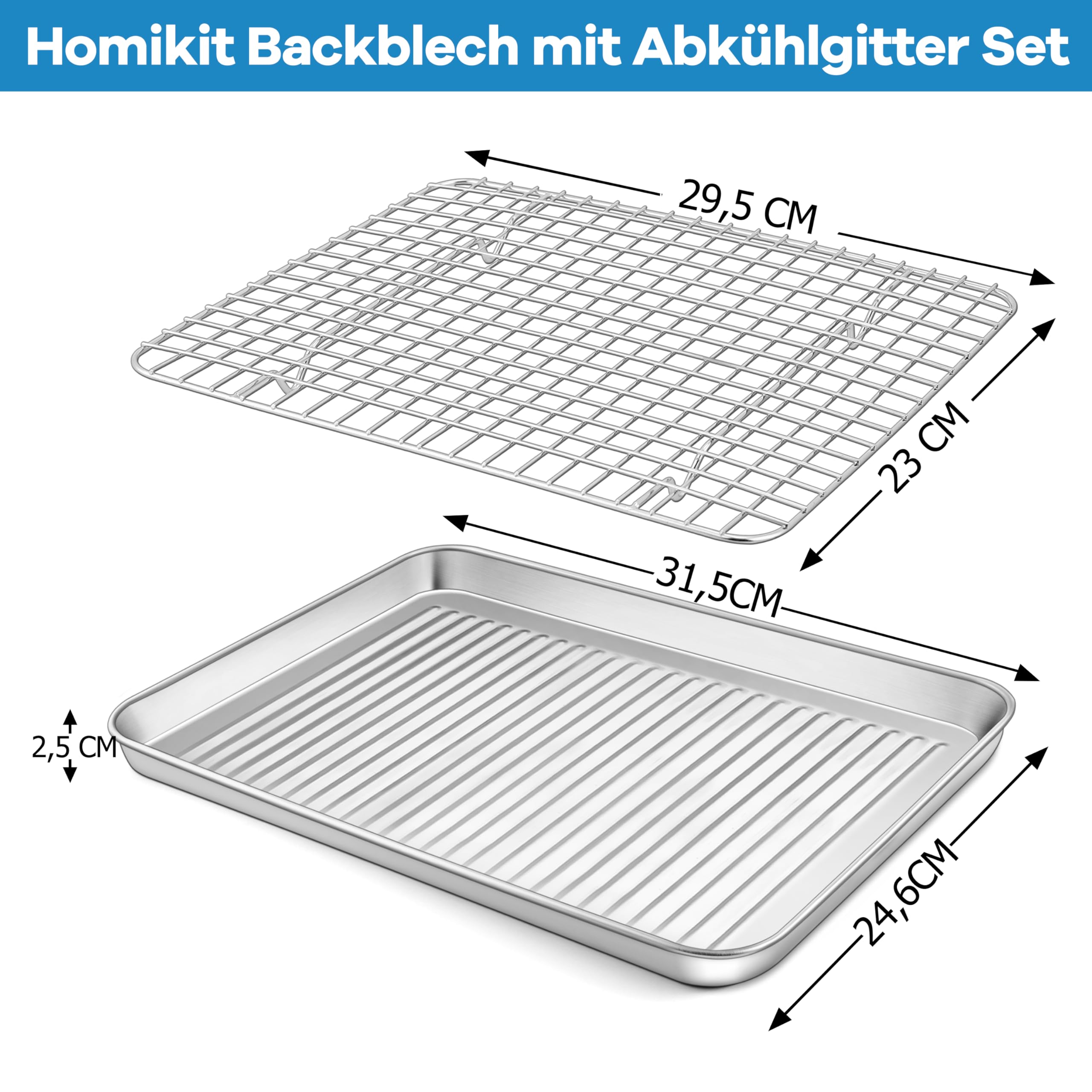 homikit-bakeware-backblech-mit-gitter-31-5cm-edelstahl-ofenblech image 2