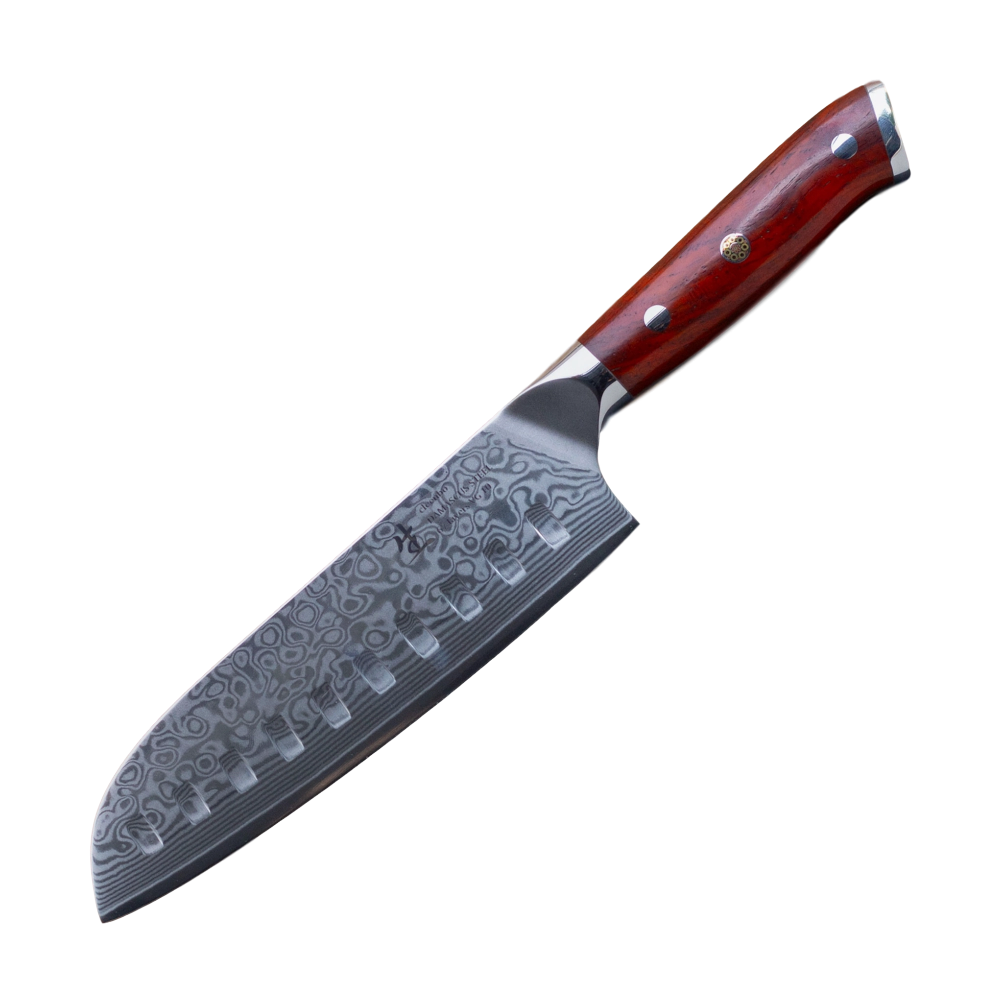 cleenbo-messer-santoku-18-cm-damast-k-chenmesser-rosenholz image 1
