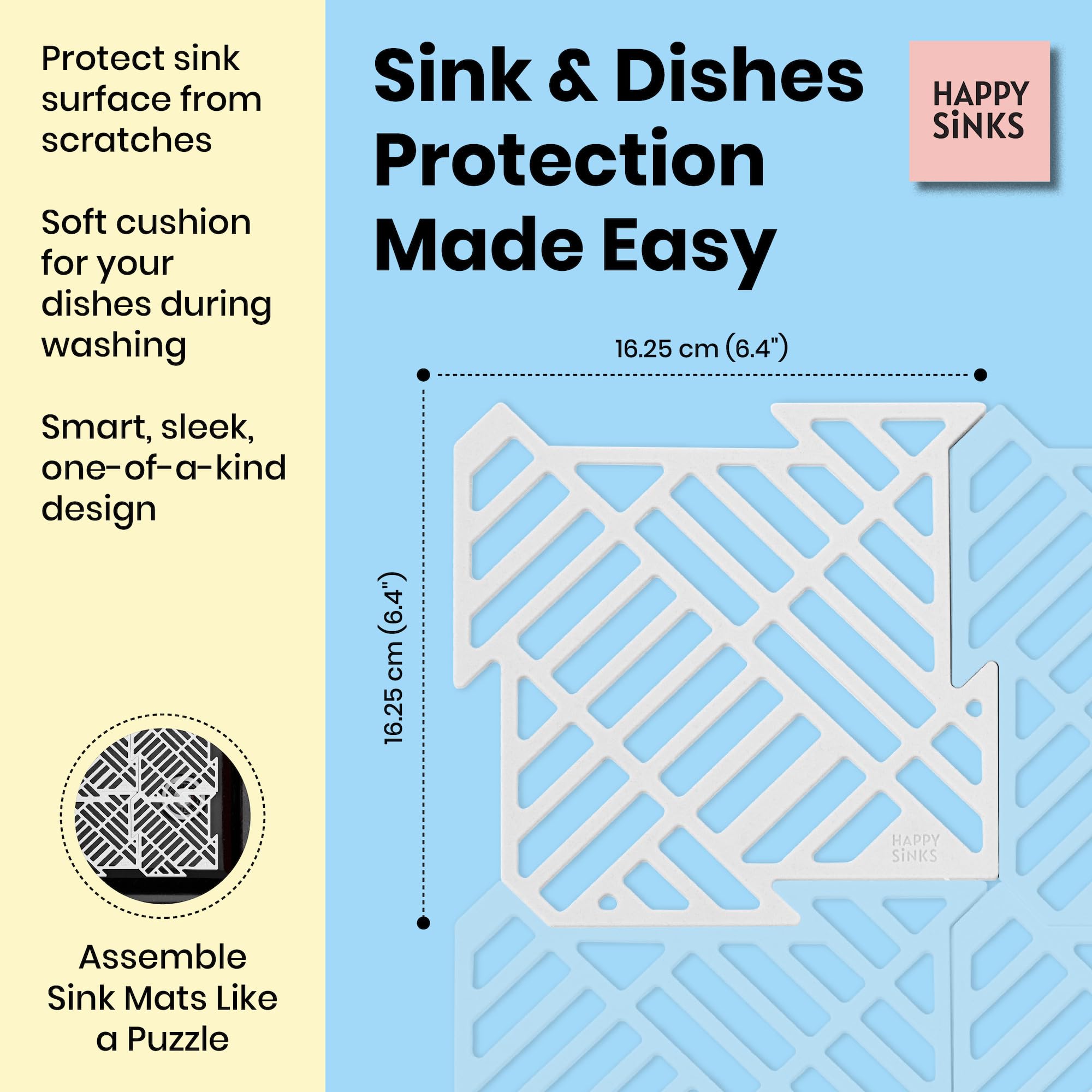 happy-sinks-sink-accessories-sp-lbeckenmatte-wei-4er-silikon image 4