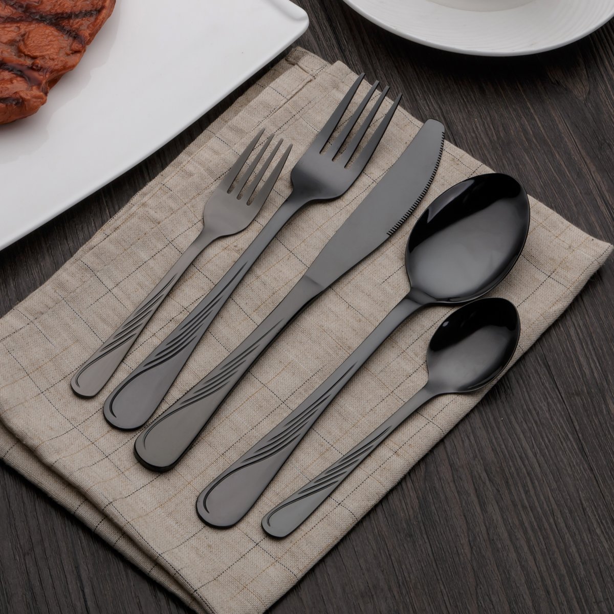 berglander-cutlery-set-besteckset-30-tlg-schwarz-gl-nzend-f-r-6 image 2