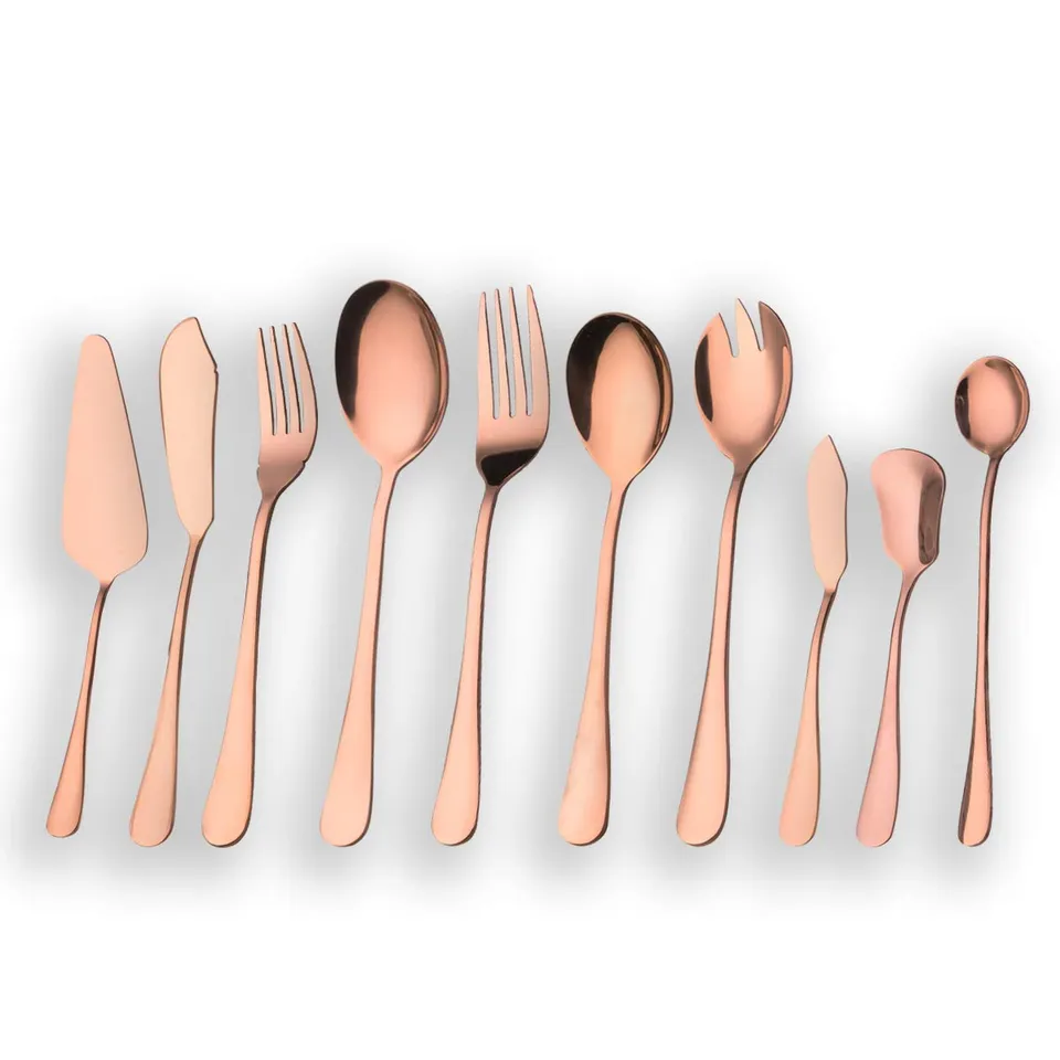 berglander-serving-set-ros-gold-10-tlg-servierbesteck-edelstahl image 1