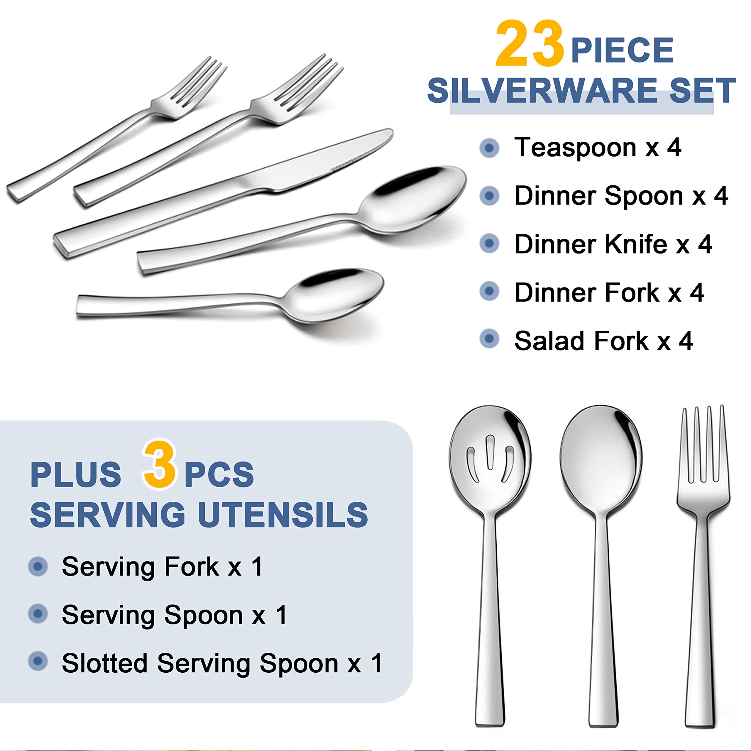 homikit-flatware-besteckset-23-tlg-eckig-f-r-4-edelstahl image 2