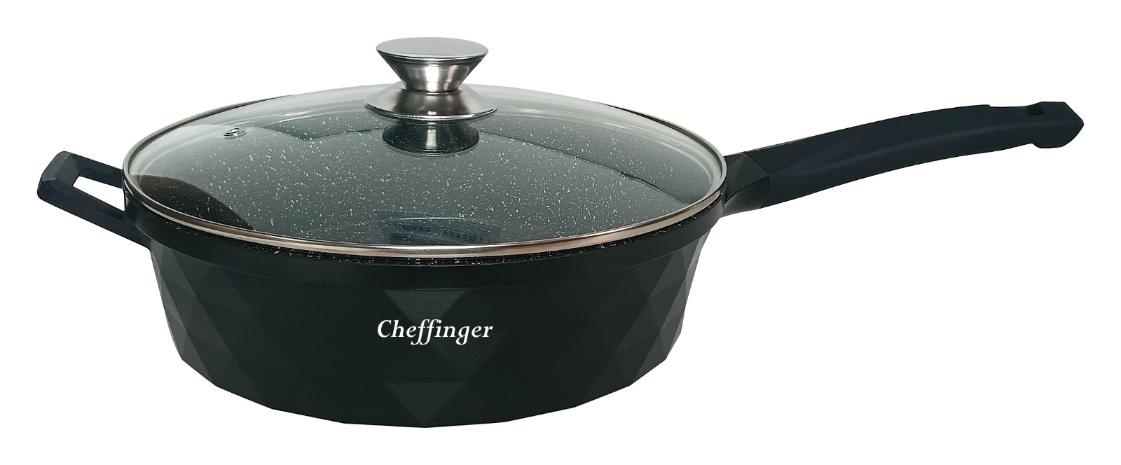 cheffinger-cookware-cf-diapf28-pfanne-28-cm-schwarz-antihaft image 1