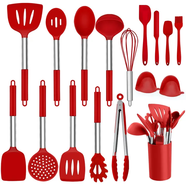 homikit-kitchen-gadgets-k-chenhelfer-set-17-teilig-rot-silikon image 1