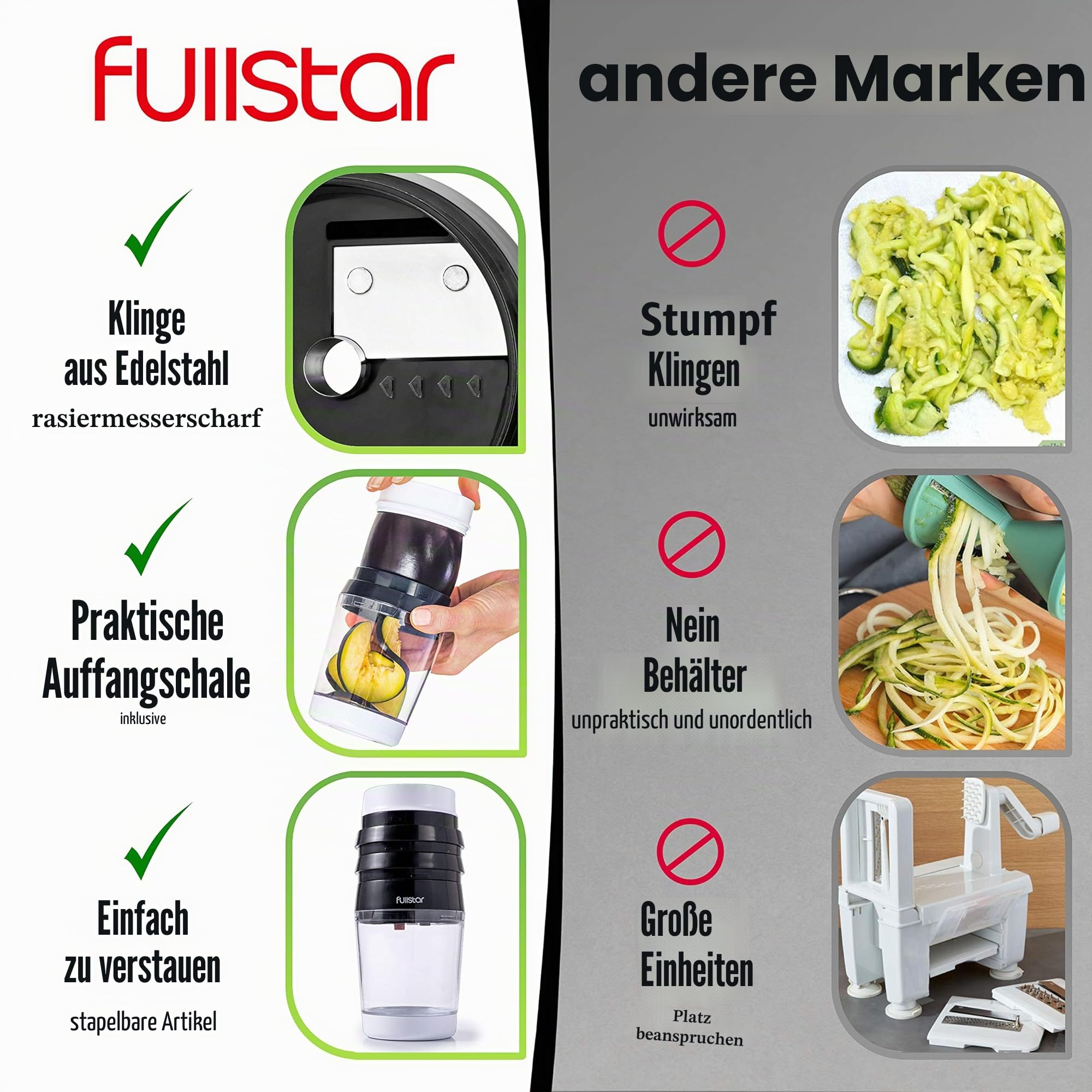 fullstar-spiralizer-spiralschneider-6-in-1-mit-beh-lter image 2