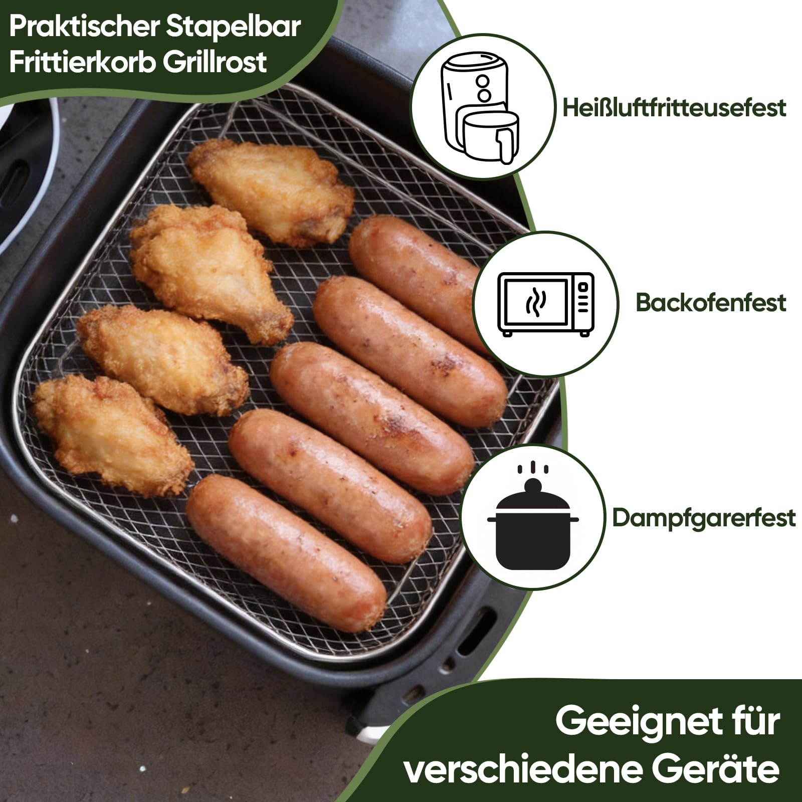 homikit-kitchen-gadgets-airfryer-zubeh-r-3-lagig-stapelbar-edelstahl image 4
