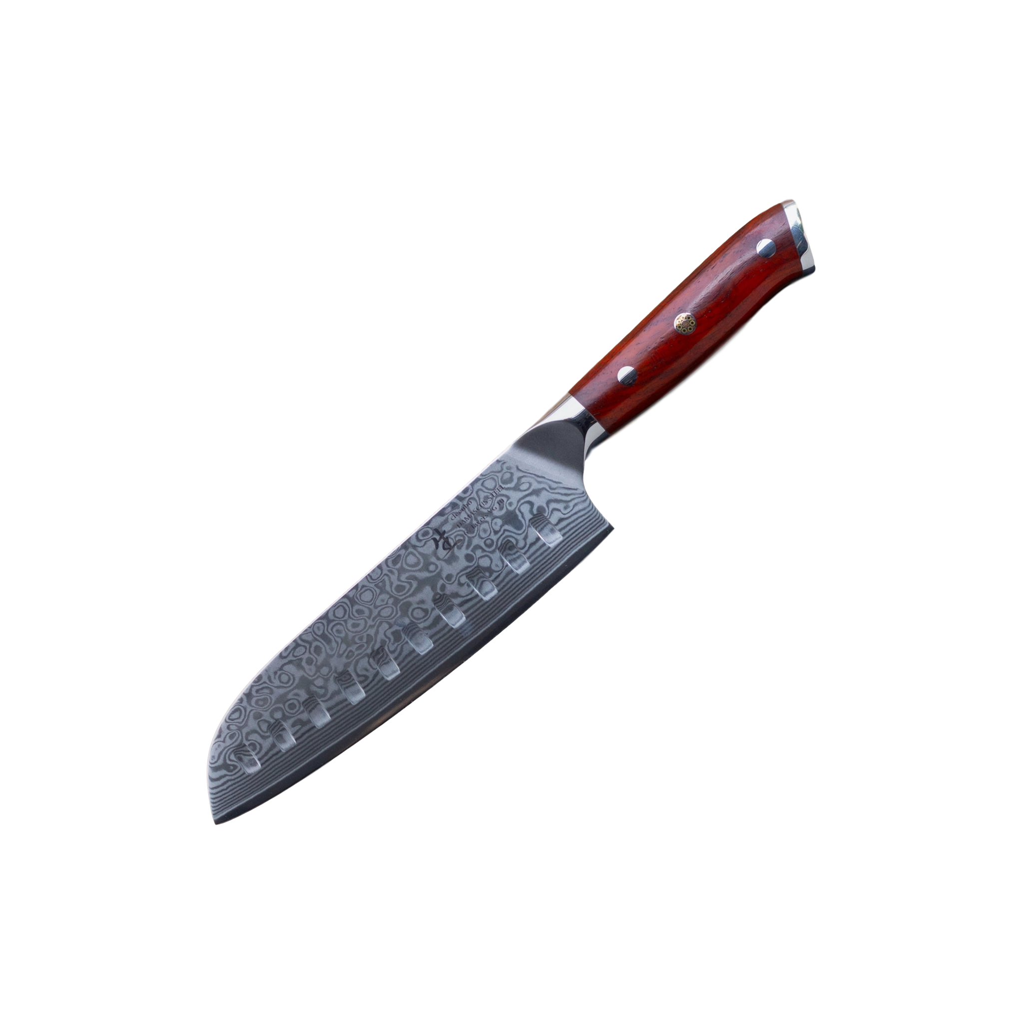 cleenbo-messer-santoku-petty-13cm-damast-vg10-rosenholz image 1