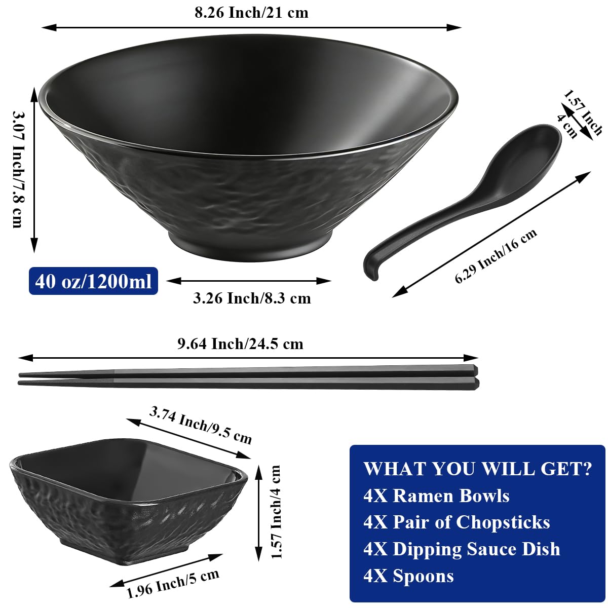berglander-kitchen-utensils-ramen-sch-ssel-set-16-tlg-schwarz image 2