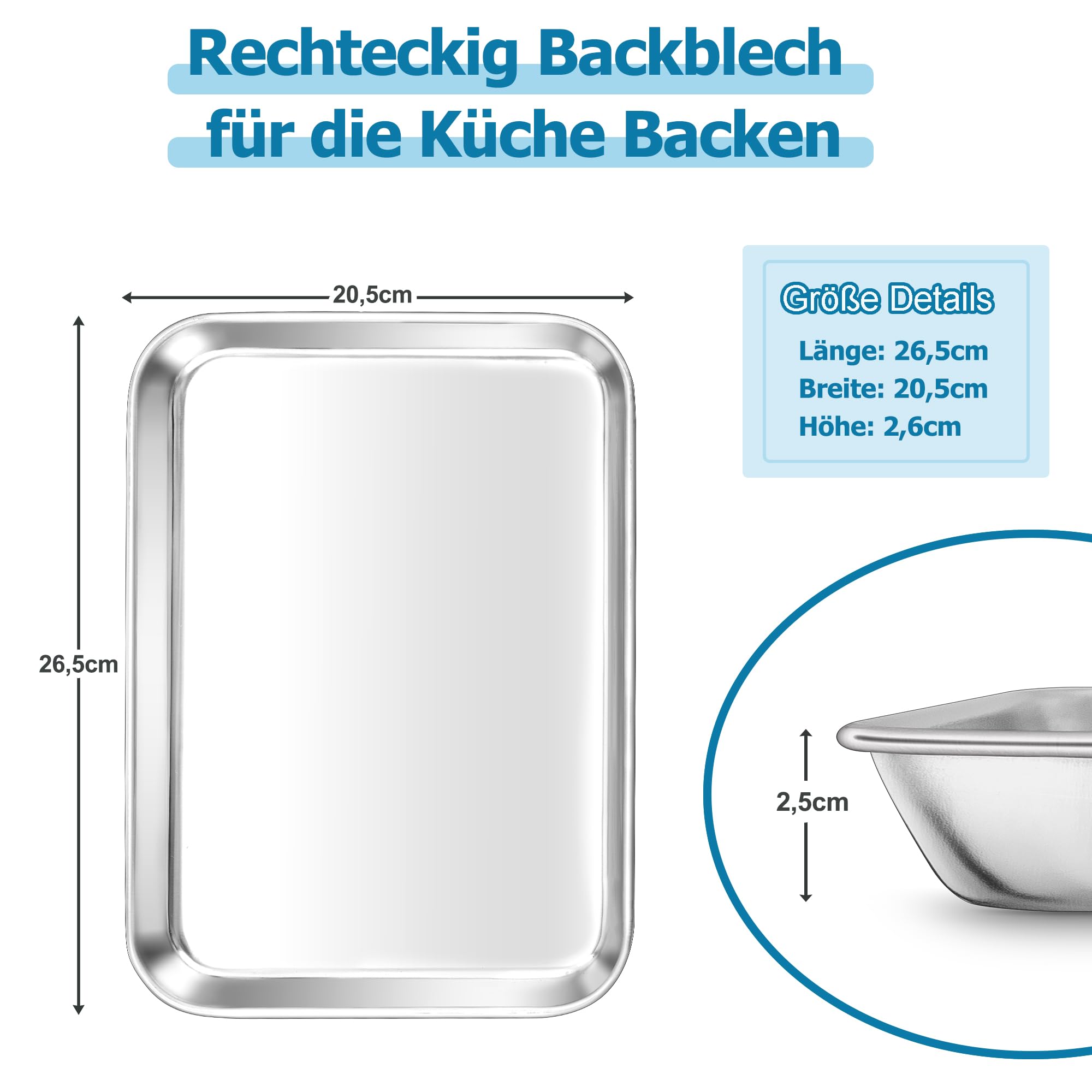 homikit-bakeware-backblech-26-5x20-5cm-edelstahl-flach image 2