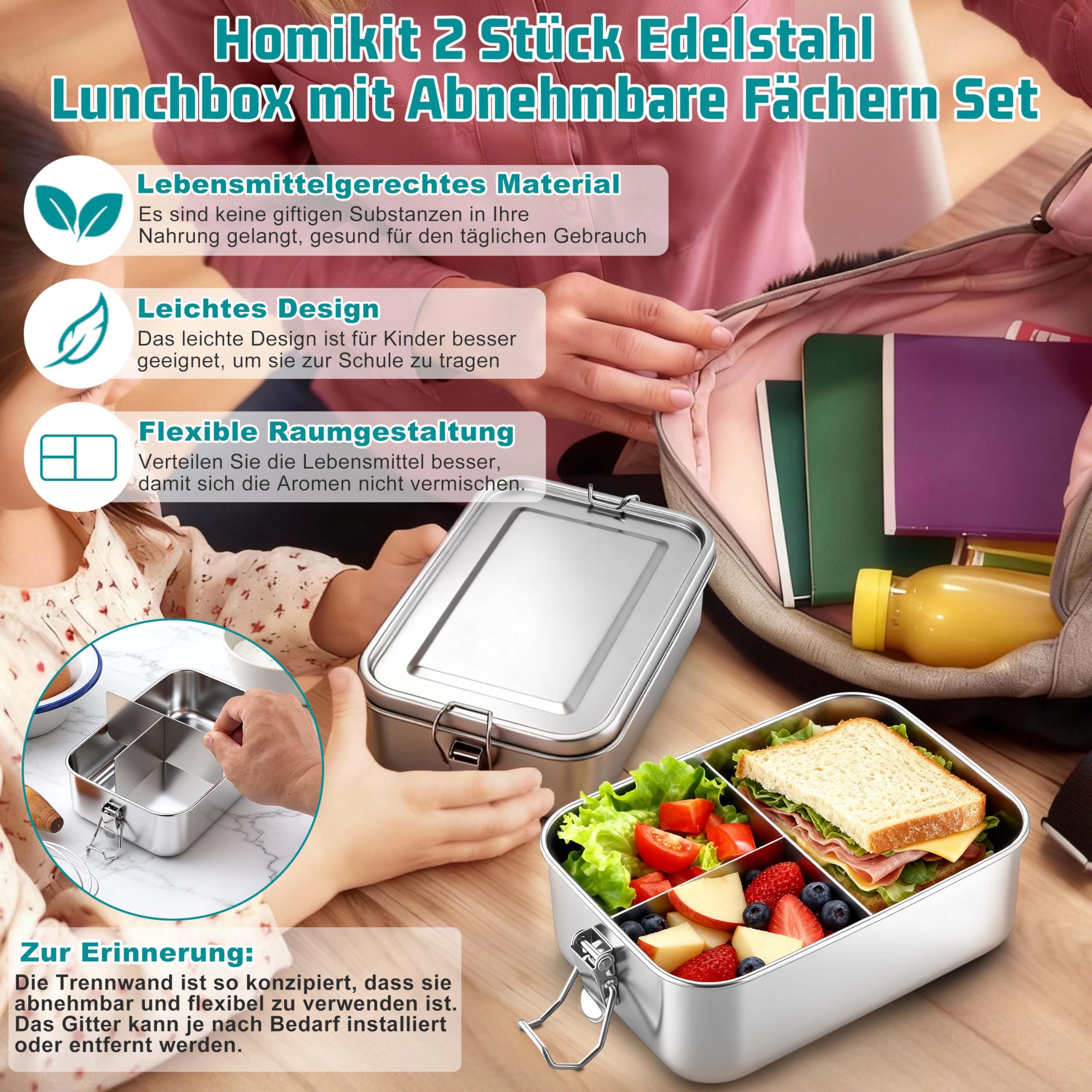 homikit-brotdose-edelstahl-2x1400ml-lunchbox-bento-box-f-cher image 4