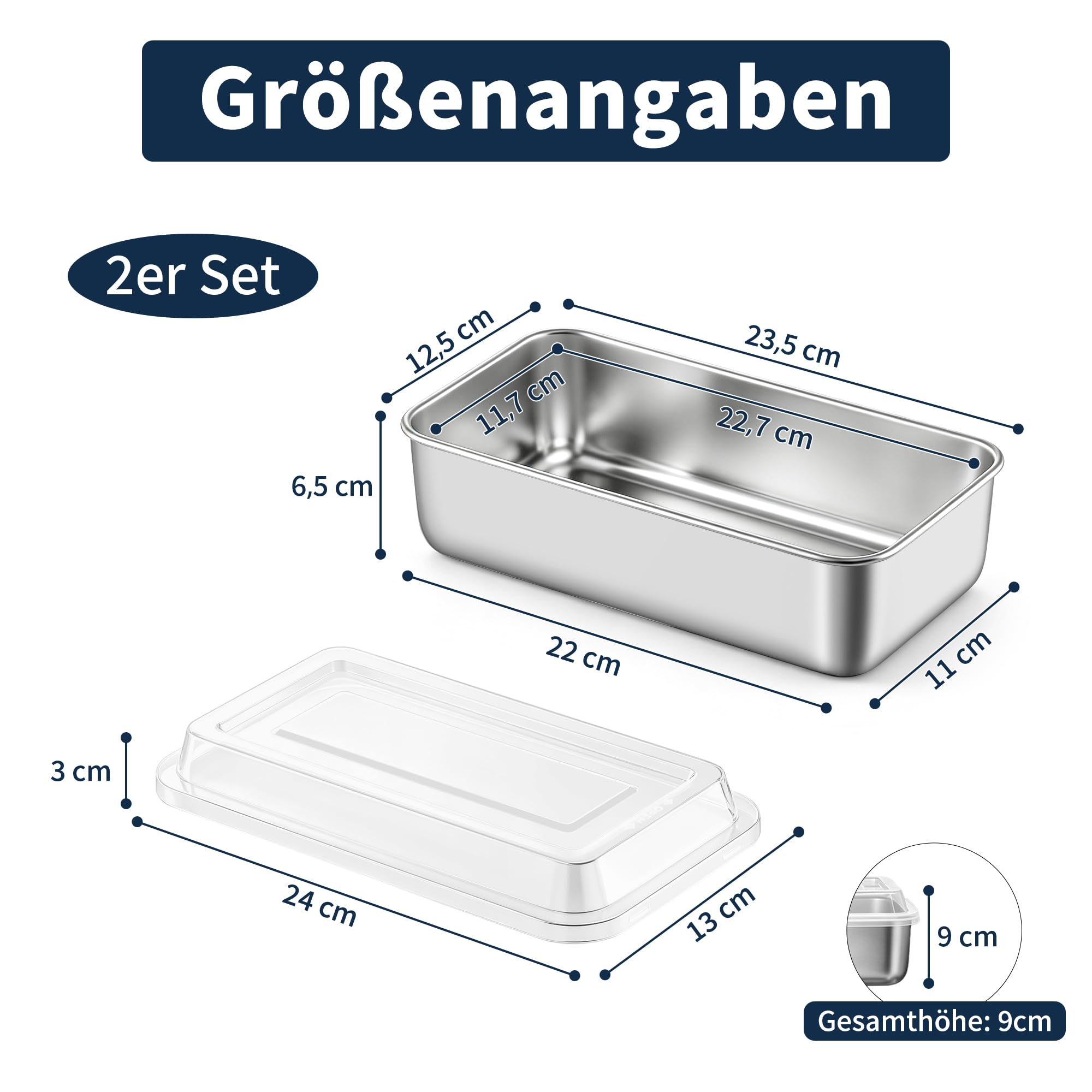homikit-bakeware-kastenform-edelstahl-mit-deckel-2er-set image 2