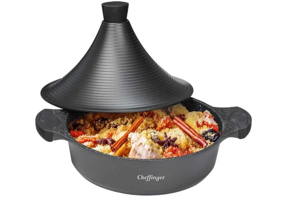 cheffinger-cookware-cf-taj32-tajine-32-cm-grau-deckel image 1