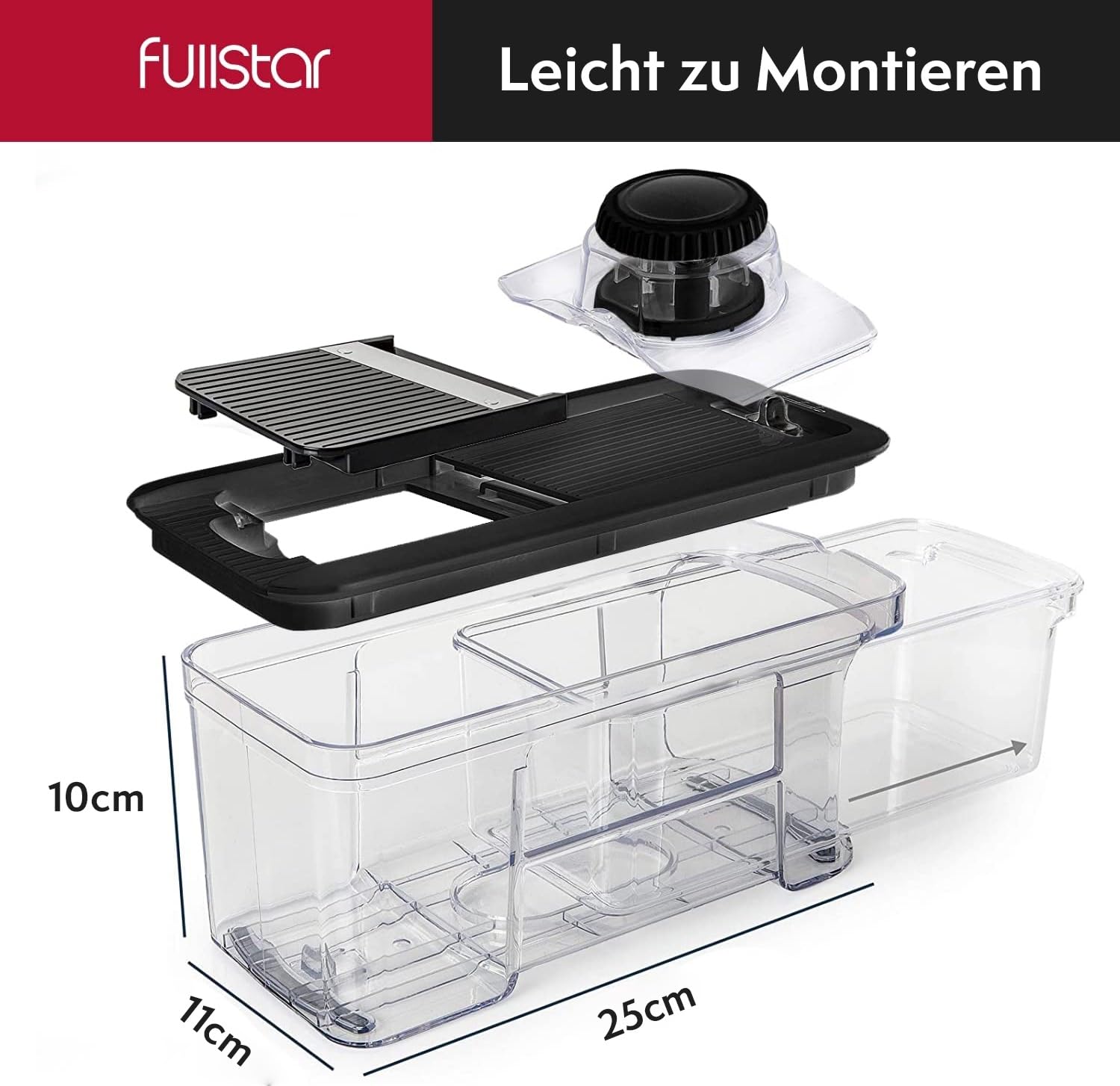 fullstar-pro-mandoline-gem-sehobel-schwarz-edelstahl-mit-auffangschale image 6