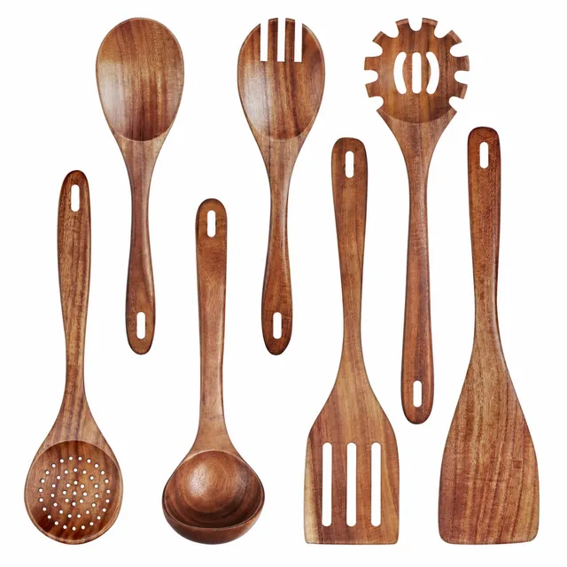 homikit-kitchen-gadgets-kochl-ffel-holz-teak-7-tlg-set image 1