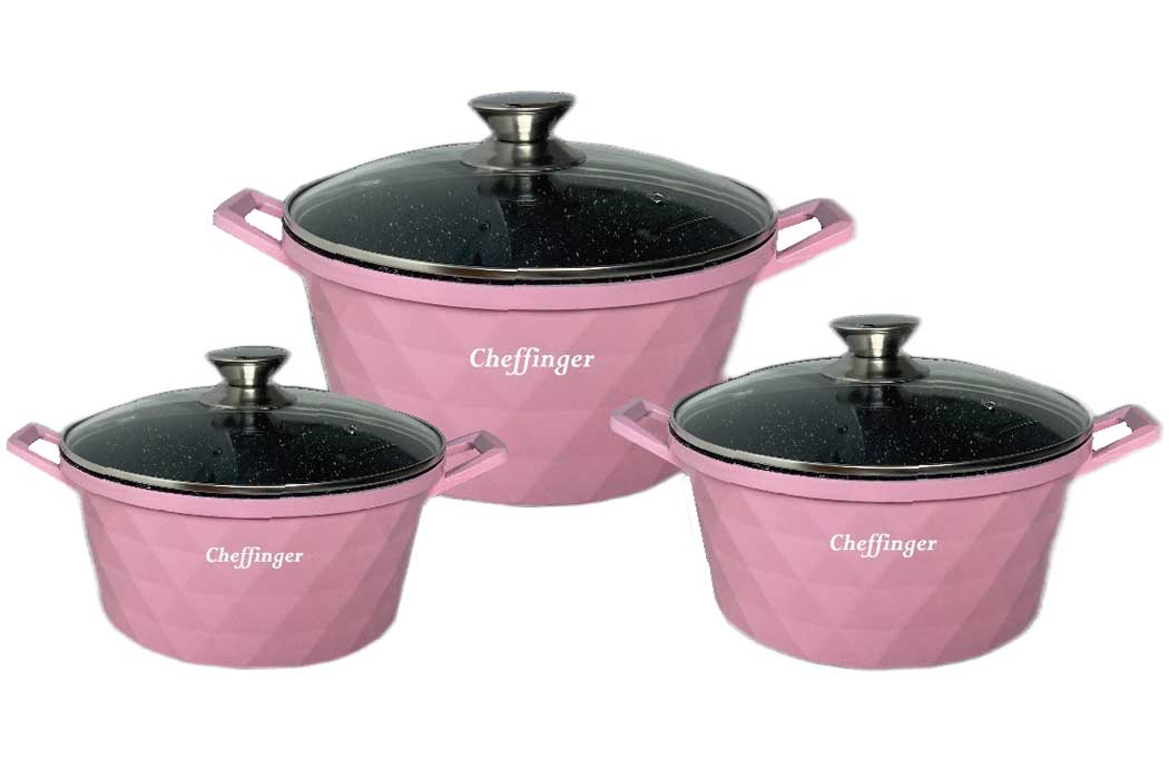 cheffinger-cookware-cf-diac03-kochtopf-pink-antihaft image 1