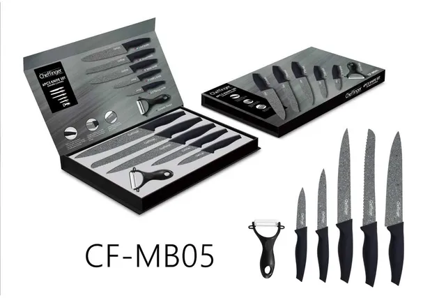 cheffinger-cf-mb05-messerblock-5-teilig-mit-messern image 1