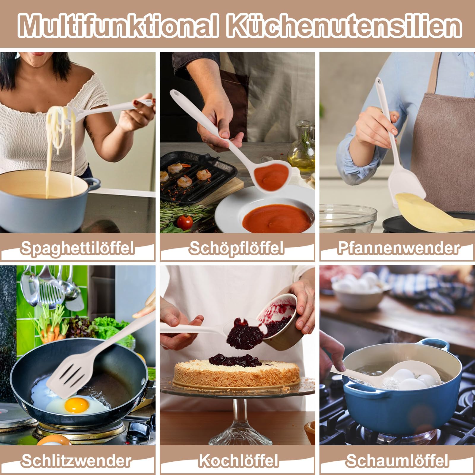 homikit-kitchen-gadgets-k-chenhelfer-set-16-tlg-khaki-silikon image 6