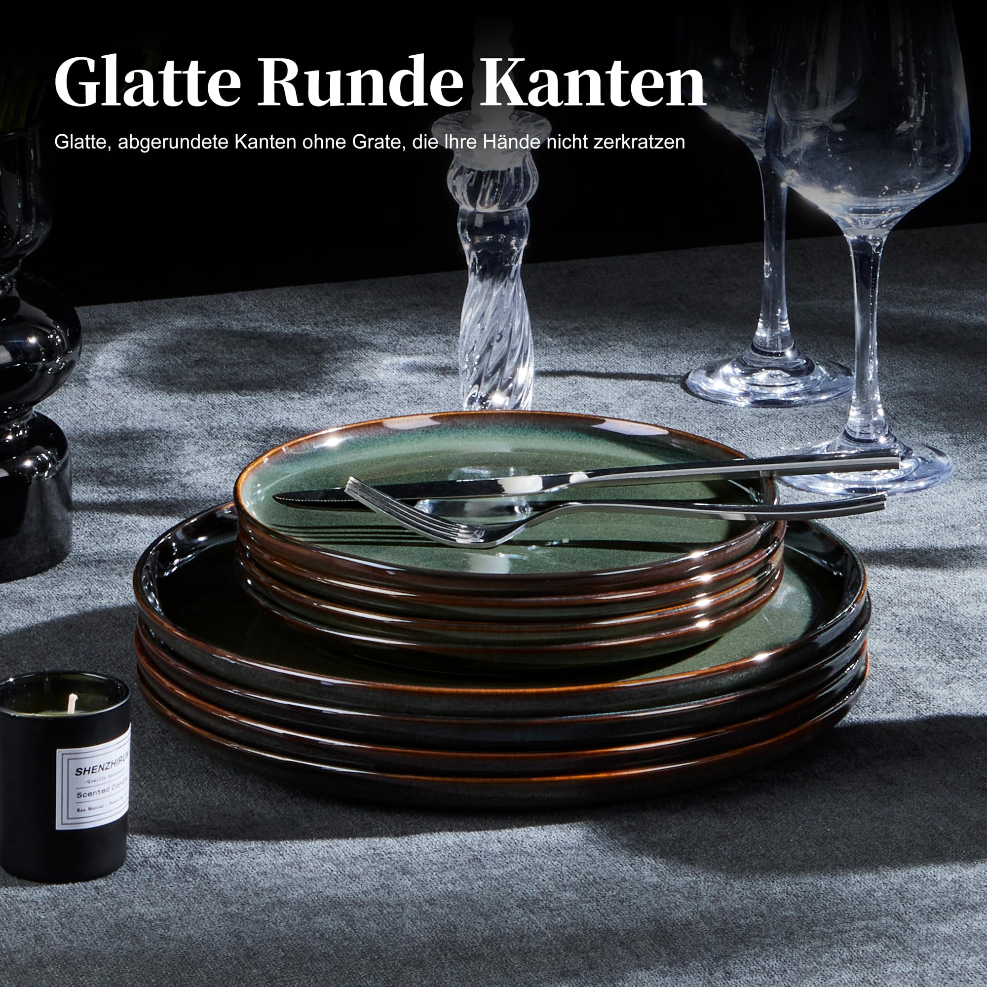 homikit-dinnerware-tellerset-26-5-cm-steinzeug-gr-n-6-teilig image 6