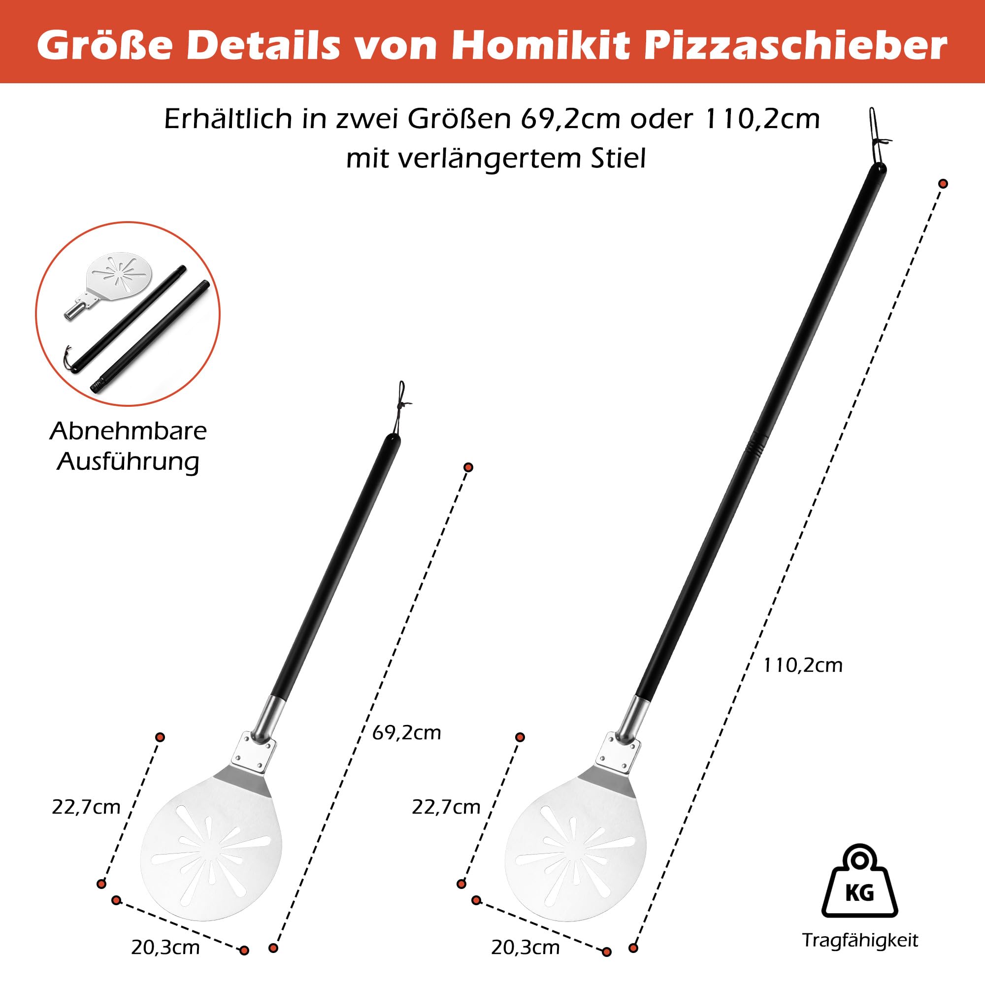 homikit-pizzaschieber-edelstahl-20-3x110-cm-abnehmbarer-griff image 2