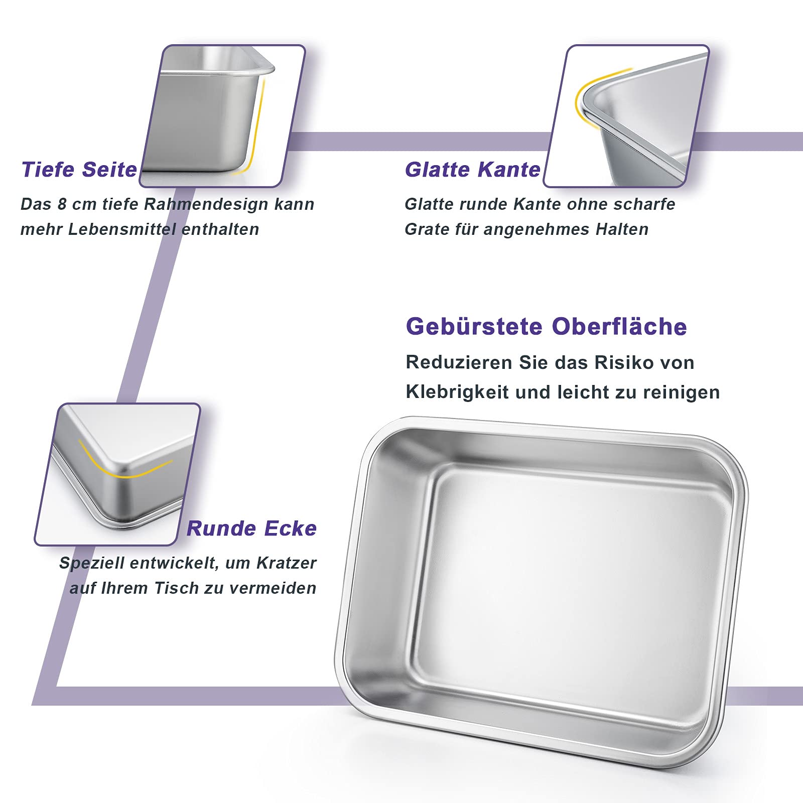 homikit-bakeware-auflaufform-edelstahl-27x21x8cm-klein-ofenfest image 3