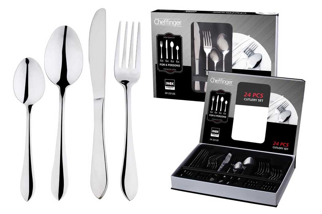 cheffinger-knives-cf22125-besteckset-24-tlg-silber image 1