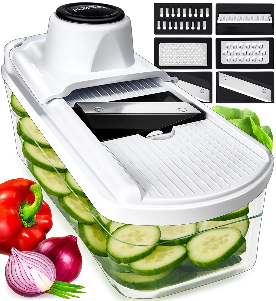 fullstar-pro-mandoline-gem-sehobel-7-in-1-edelstahl-mit-beh-lter image 1