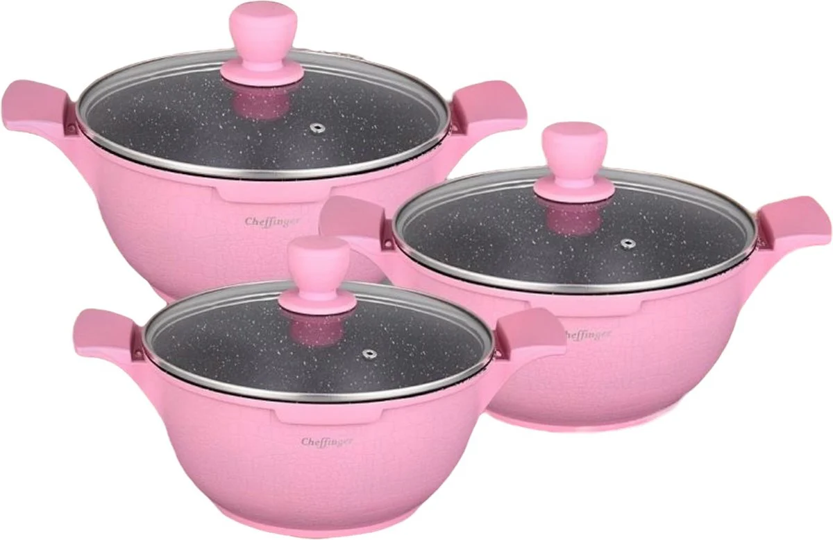 cheffinger-cf-lc01-kochtopf-pink-antihaft image 1