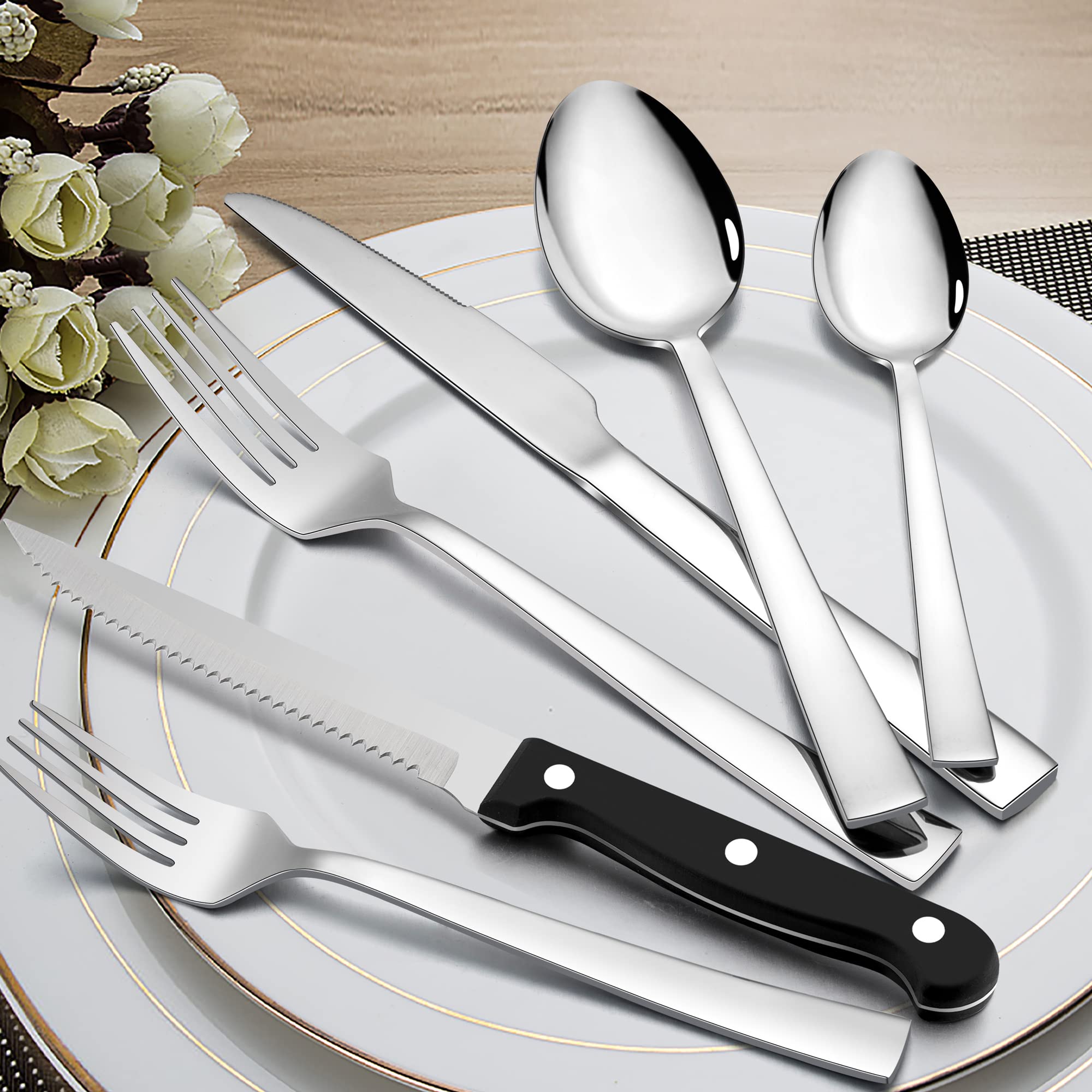 homikit-flatware-besteckset-36-teilig-mit-steakmesser-eckig image 7