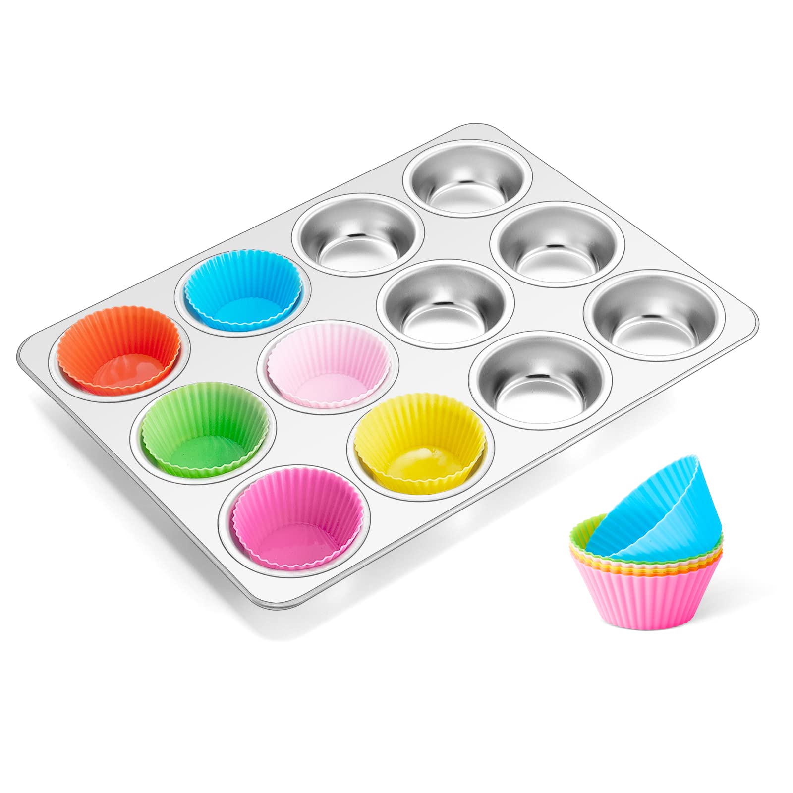 homikit-bakeware-muffinform-edelstahl-12er-mit-f-rmchen image 1
