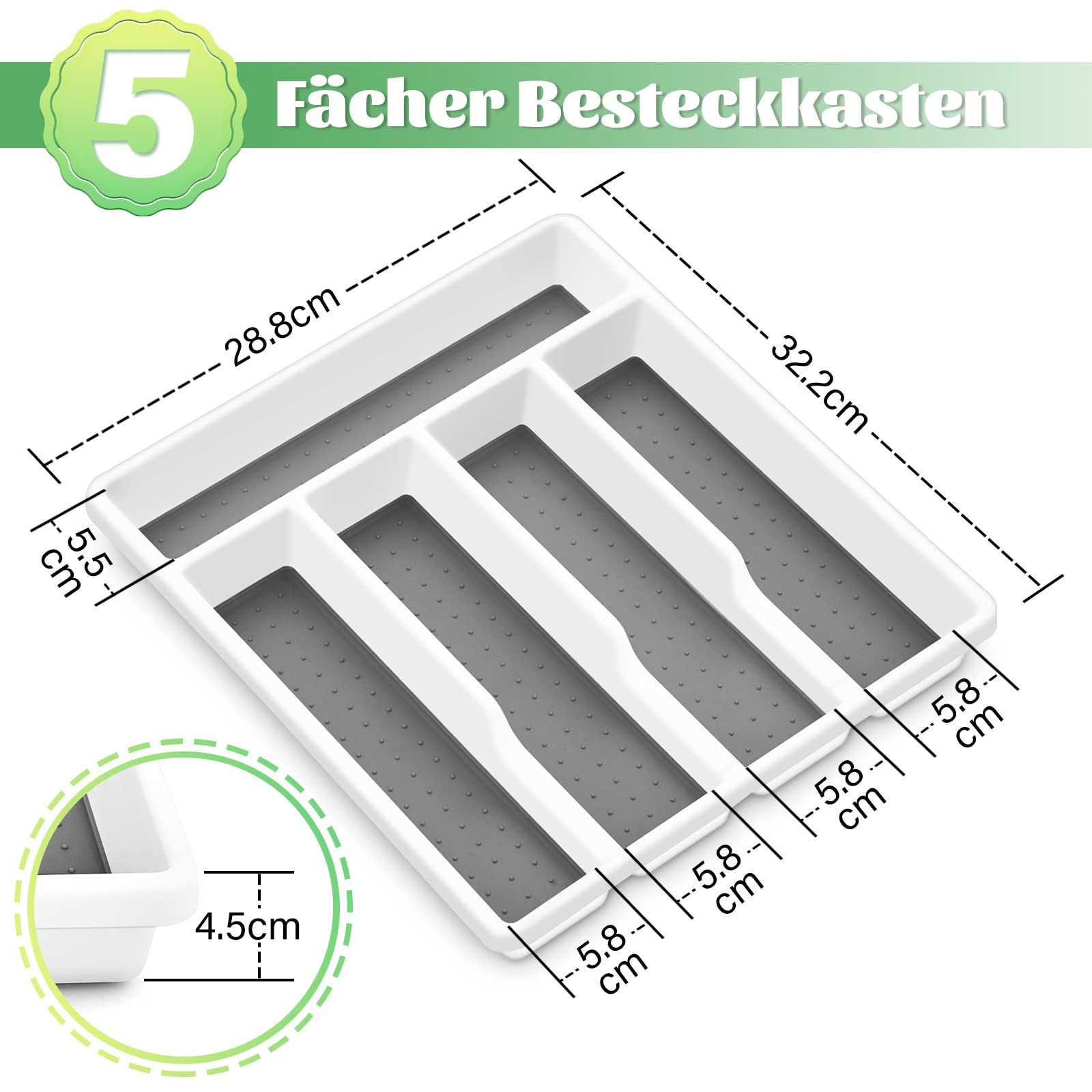 homikit-besteckkasten-schublade-kunststoff-einsatz-5-f-cher image 2