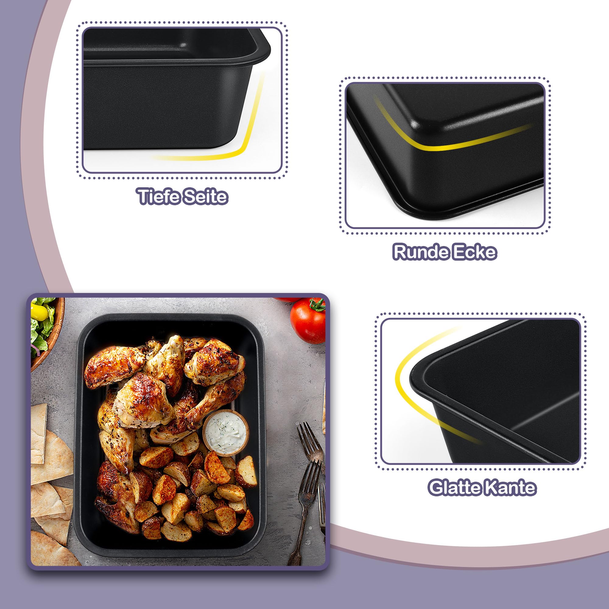 homikit-bakeware-auflaufform-27x21cm-antihaft-edelstahl-8cm-tief image 3