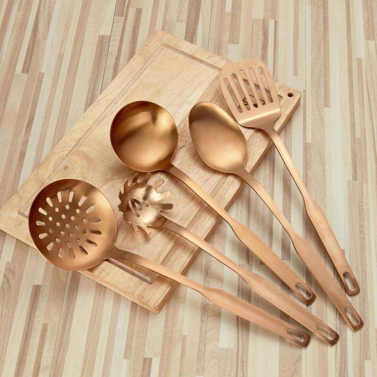 berglander-kitchen-utensils-k-chenhelfer-5tlg-kupfer-matt-ros-gold image 2